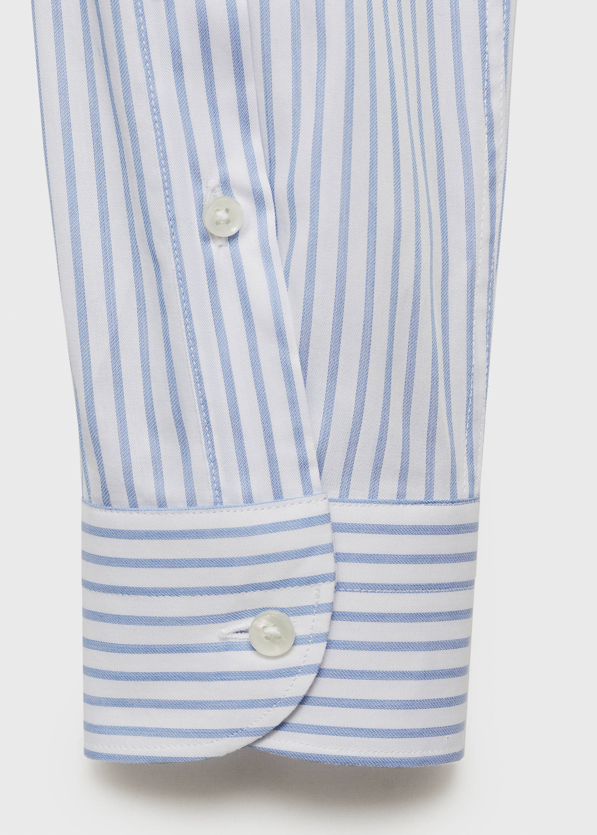 Slim fit cotton striped suit shirt - Details of the article 0