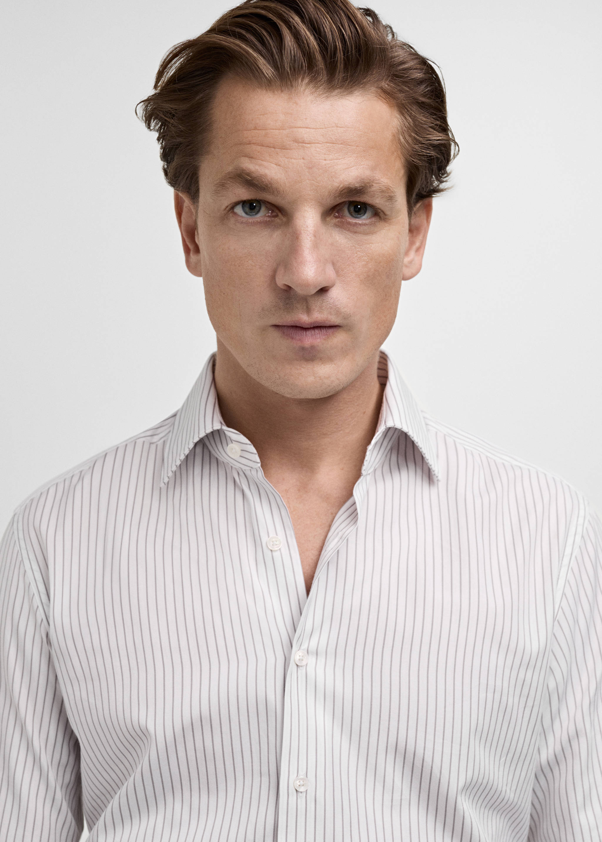 Camisa traje 100% algodón rayas - Detalle del artículo 1