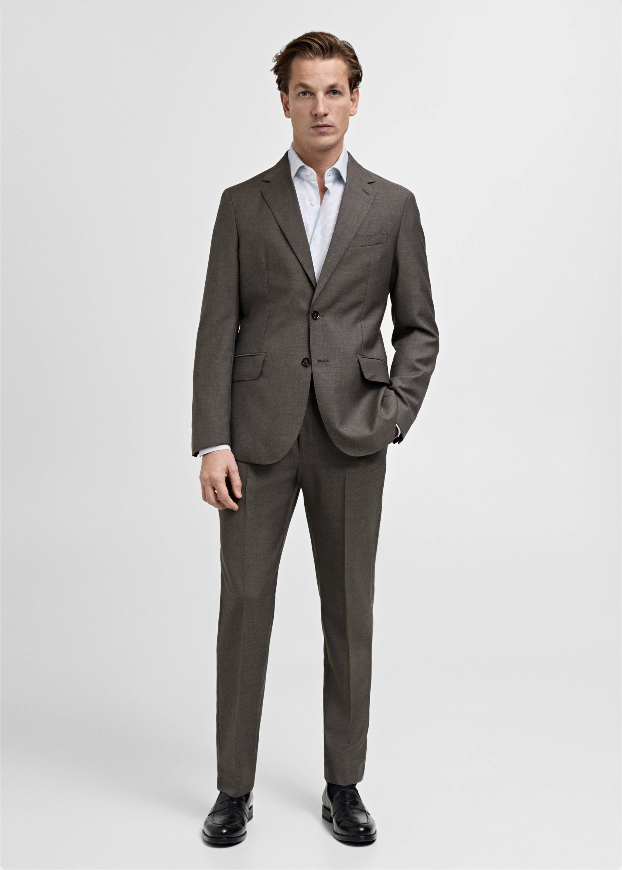 Camisa traje 100% algodón rayas - Plano general