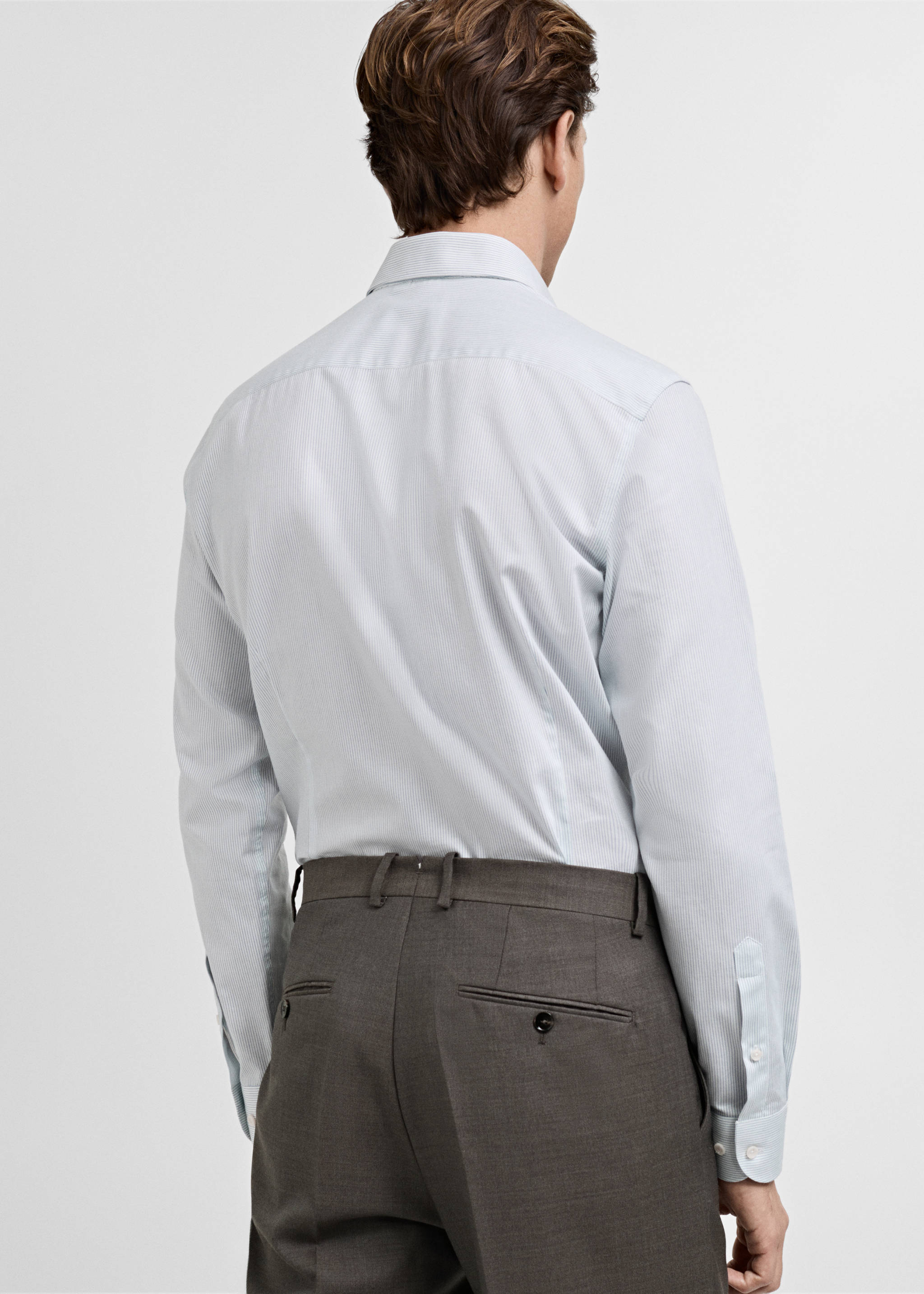 Camisa traje 100% algodón rayas - Reverso del artículo