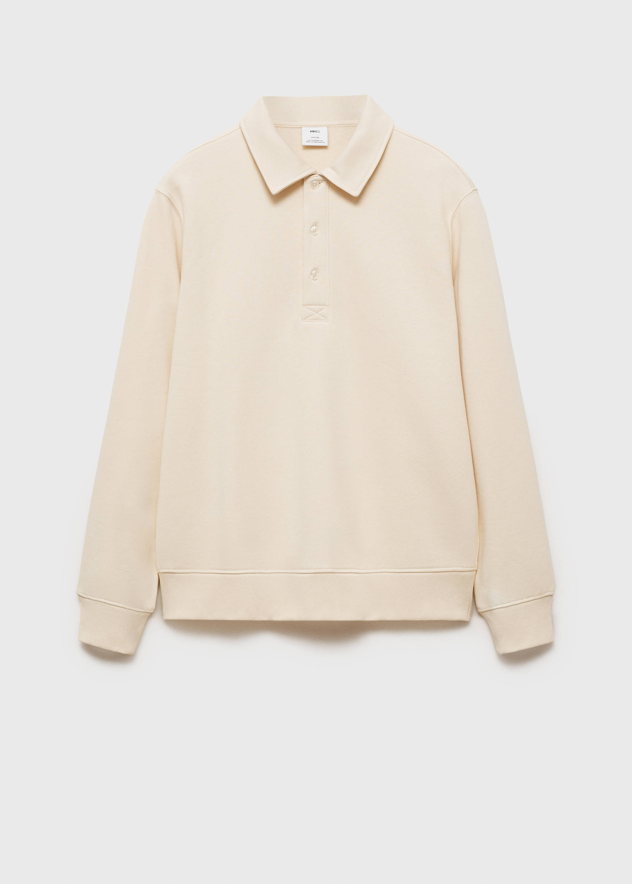 سترة رياضية بياقة بولو من الصوف الممشوط بقصة متوسطة - منتج دون نموذج