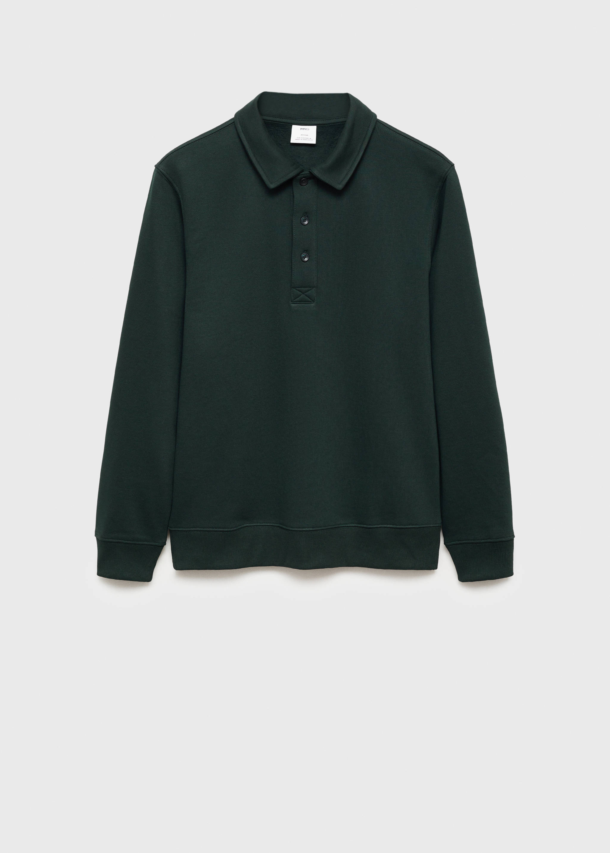 سترة رياضية بياقة بولو من الصوف الممشوط بقصة متوسطة - منتج دون نموذج