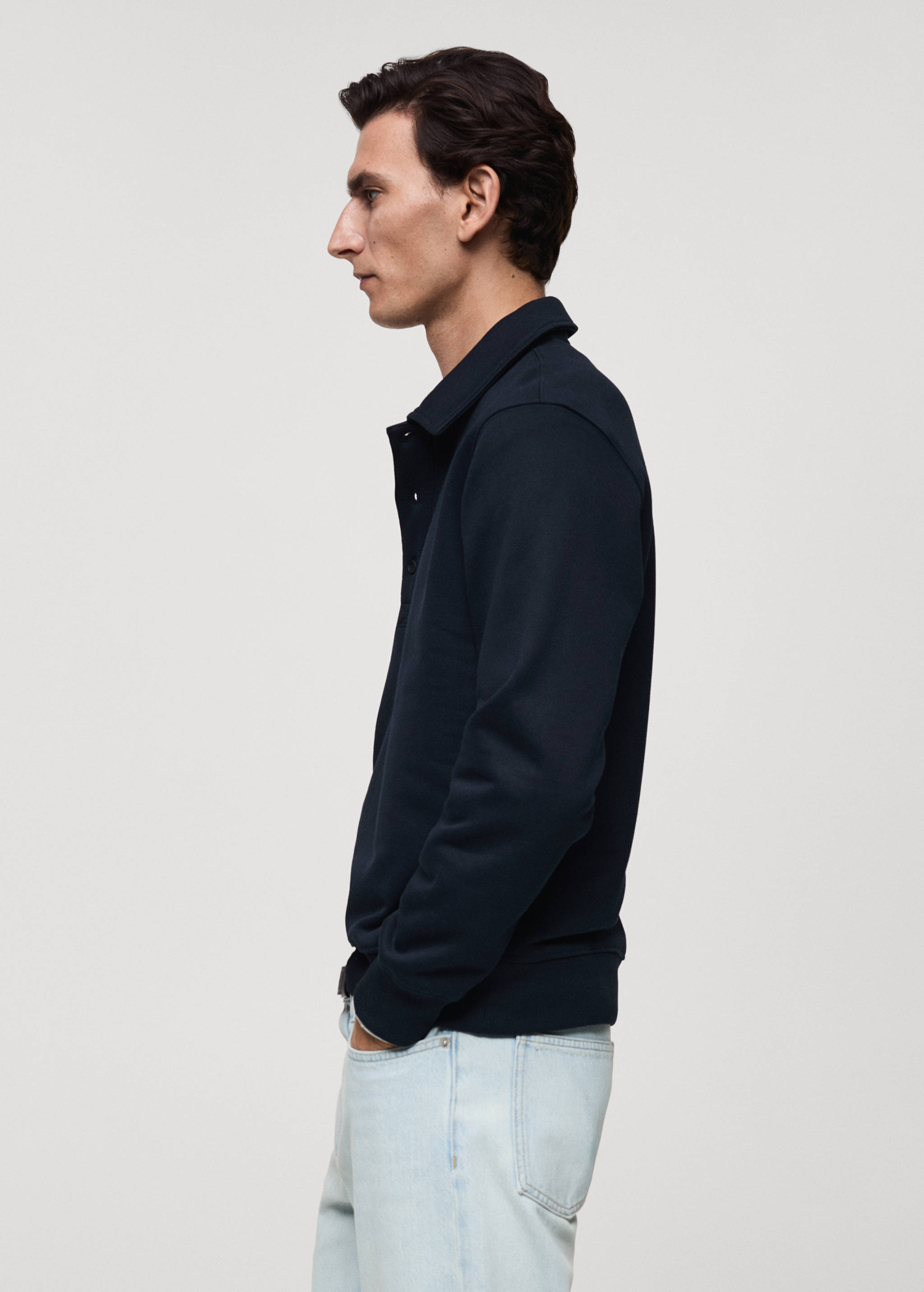 Brushed regular-fit polo sweatshirt - Details of the article 2