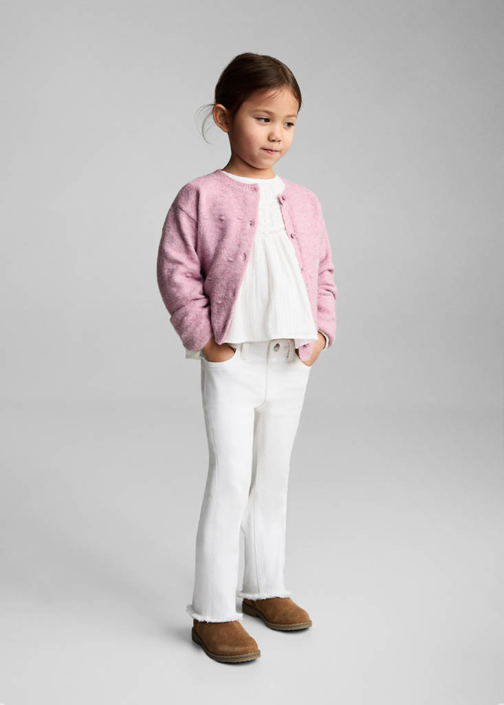 Frayed low-rise skinny jeans — White
