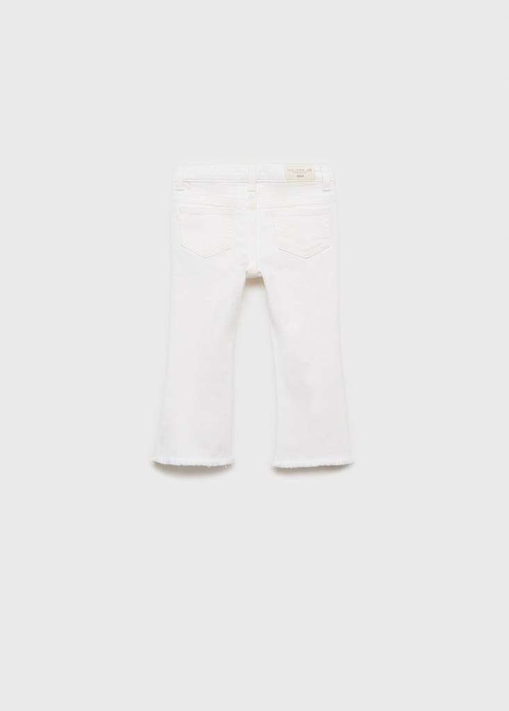 Frayed low-rise skinny jeans — White