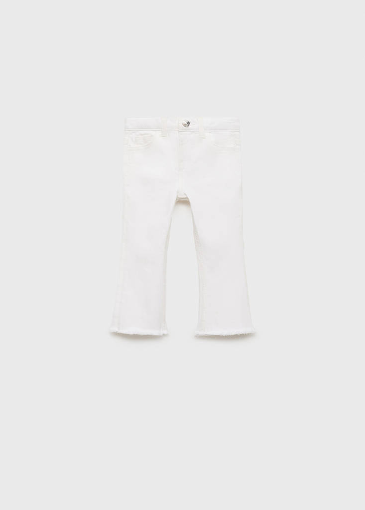 Frayed low-rise skinny jeans — White