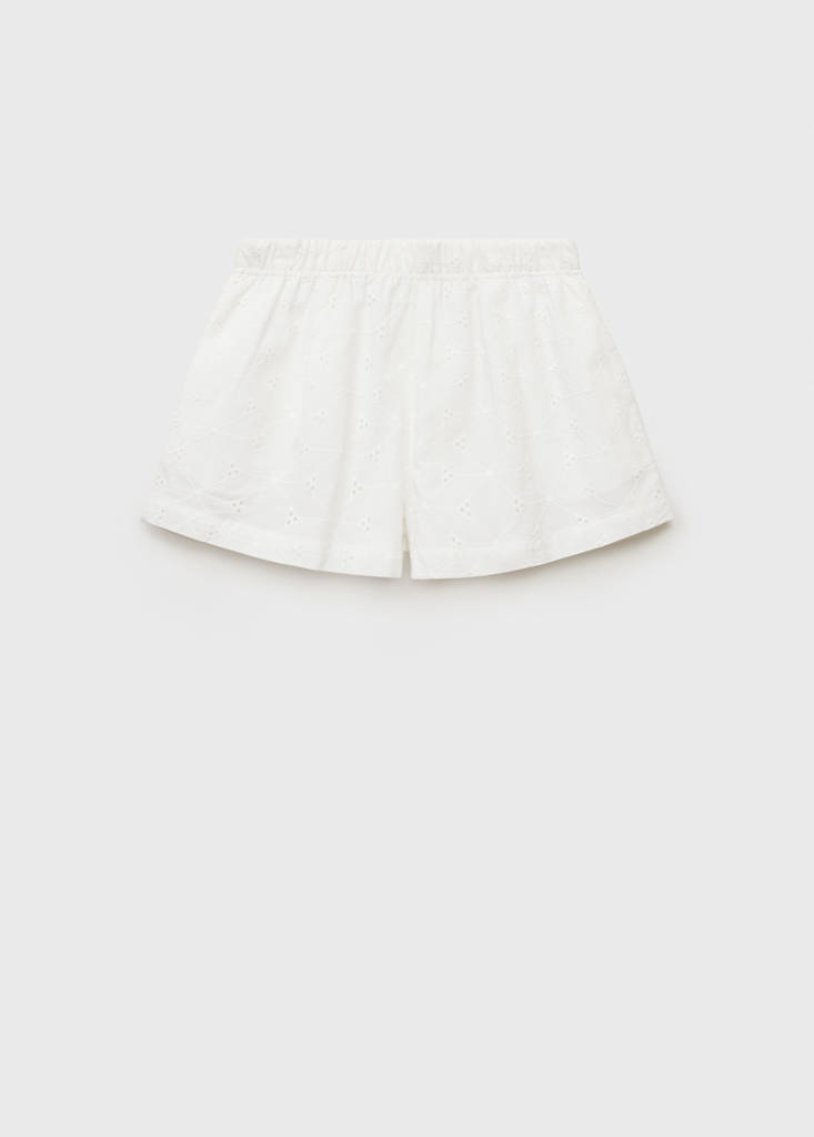 MANGO KIDS - Short taille élastique blanc - 5-6 ans - Fille