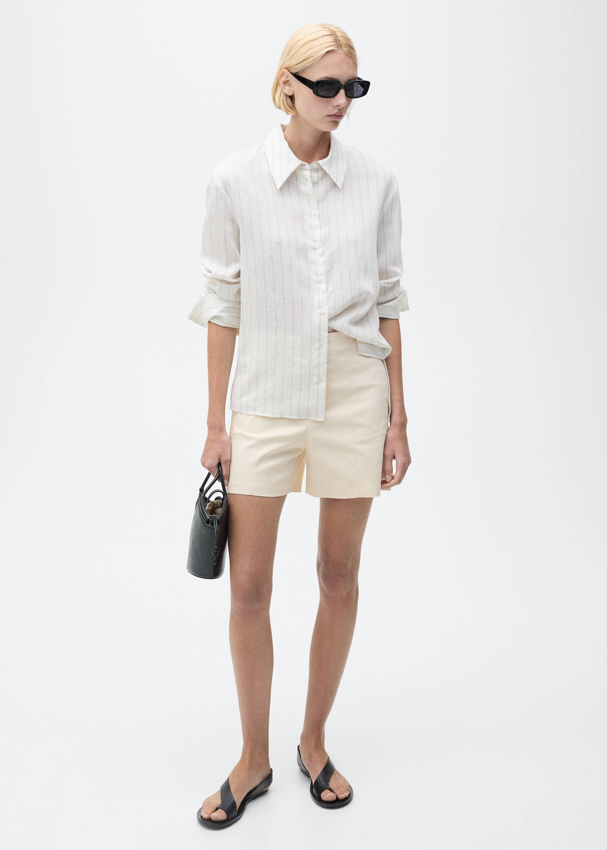 Short coton taille haute - Plan général