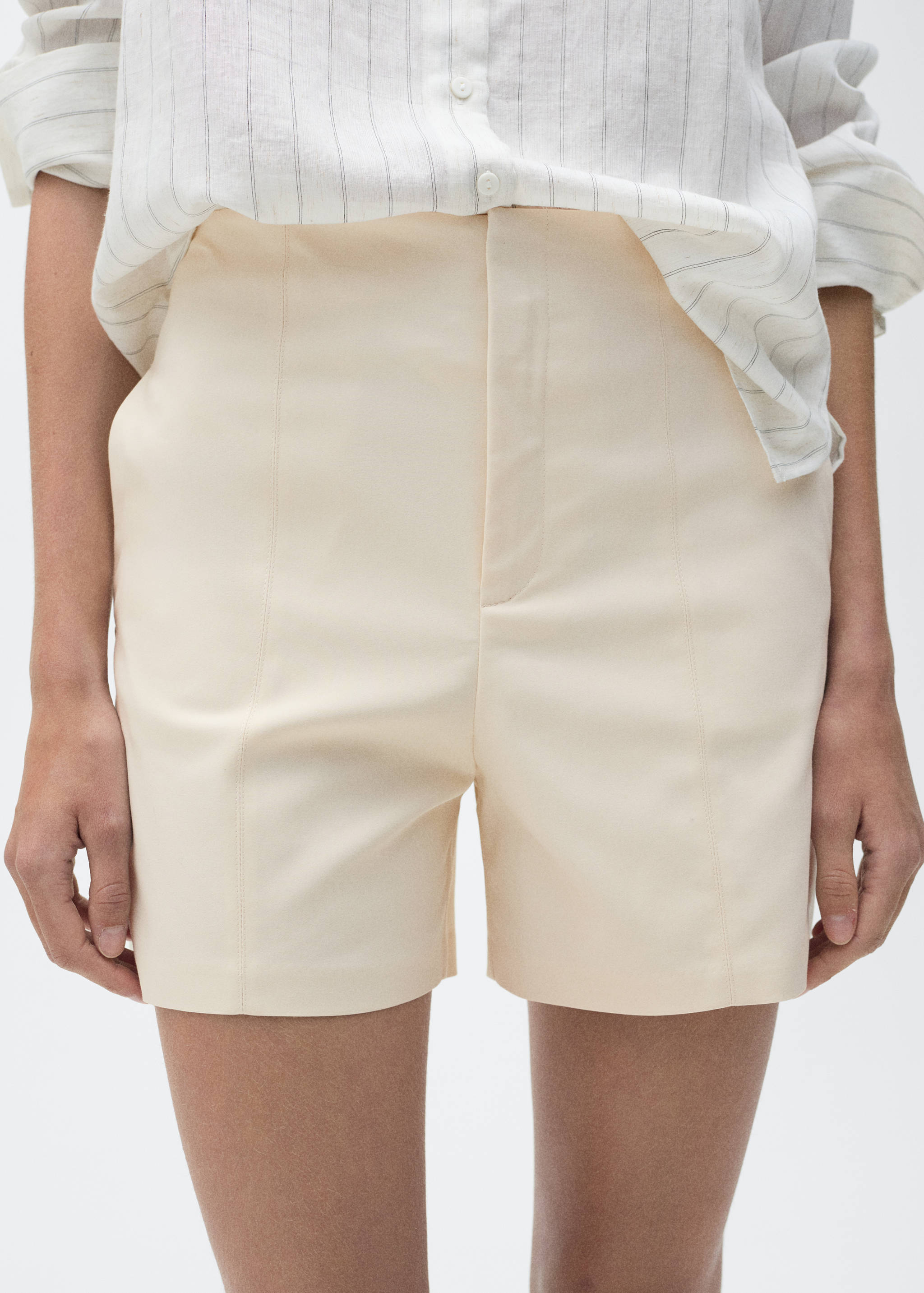 Short coton taille haute - Plan moyen