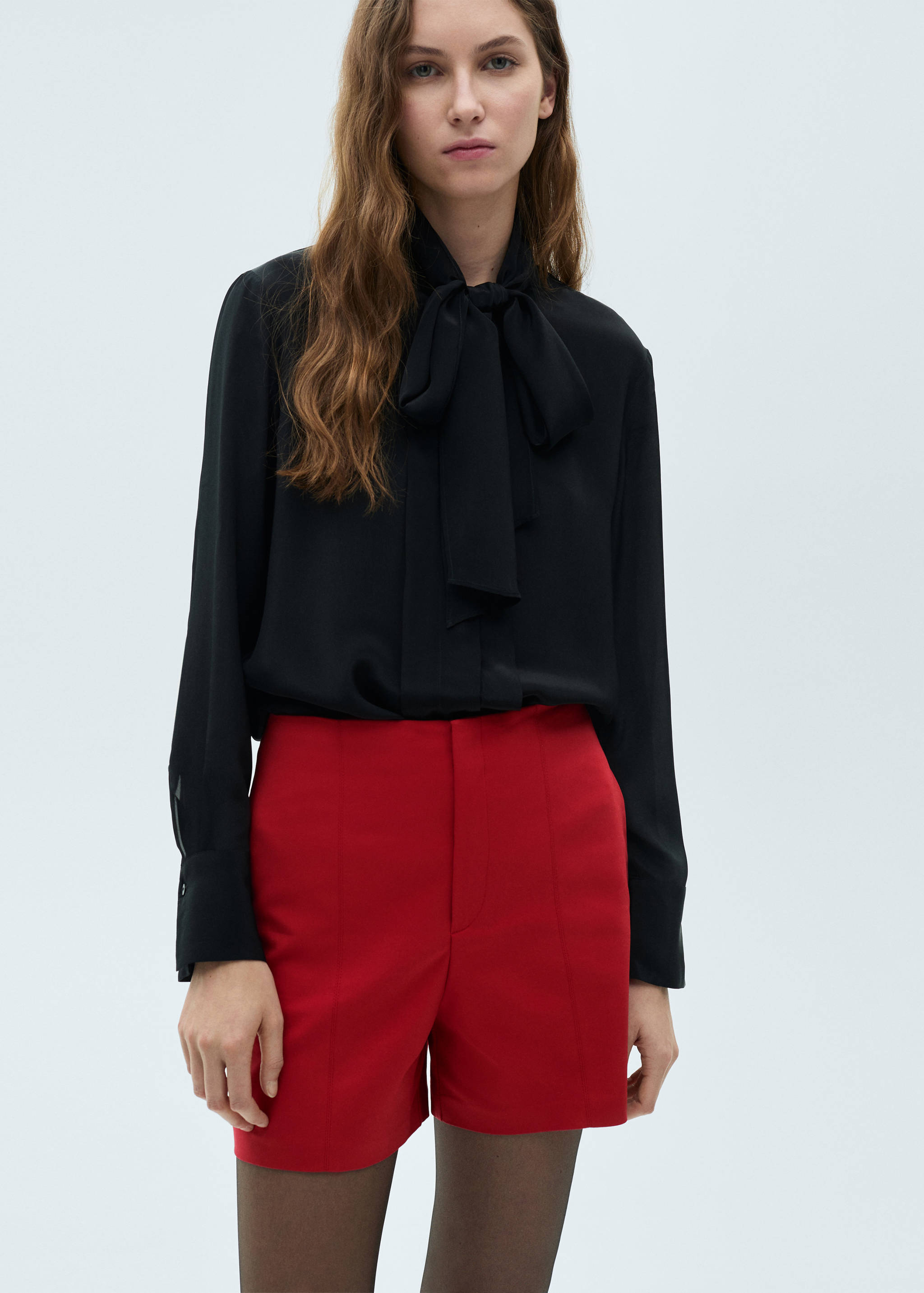 Short coton taille haute - Plan moyen