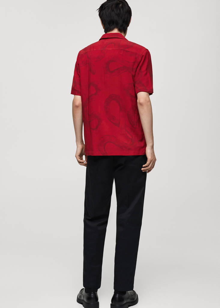 Regular-fit printed shirt — Red