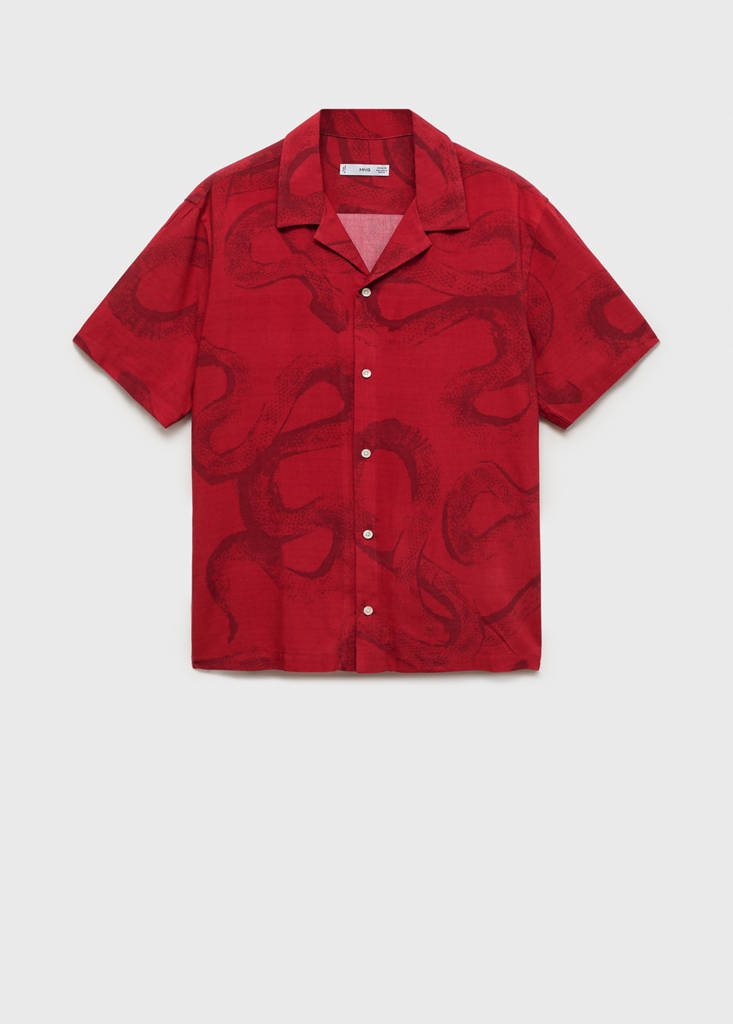 Regular-fit printed shirt — Red