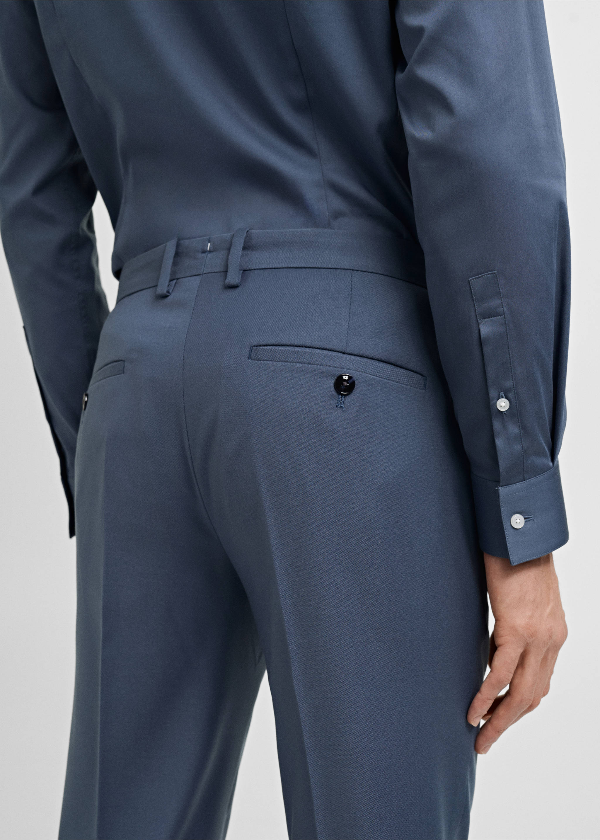 Süper slim fit streç kumaştan kumaş pantolon - Ürün detayı 2, Gök Mavisi. Ref: 87020632-00.