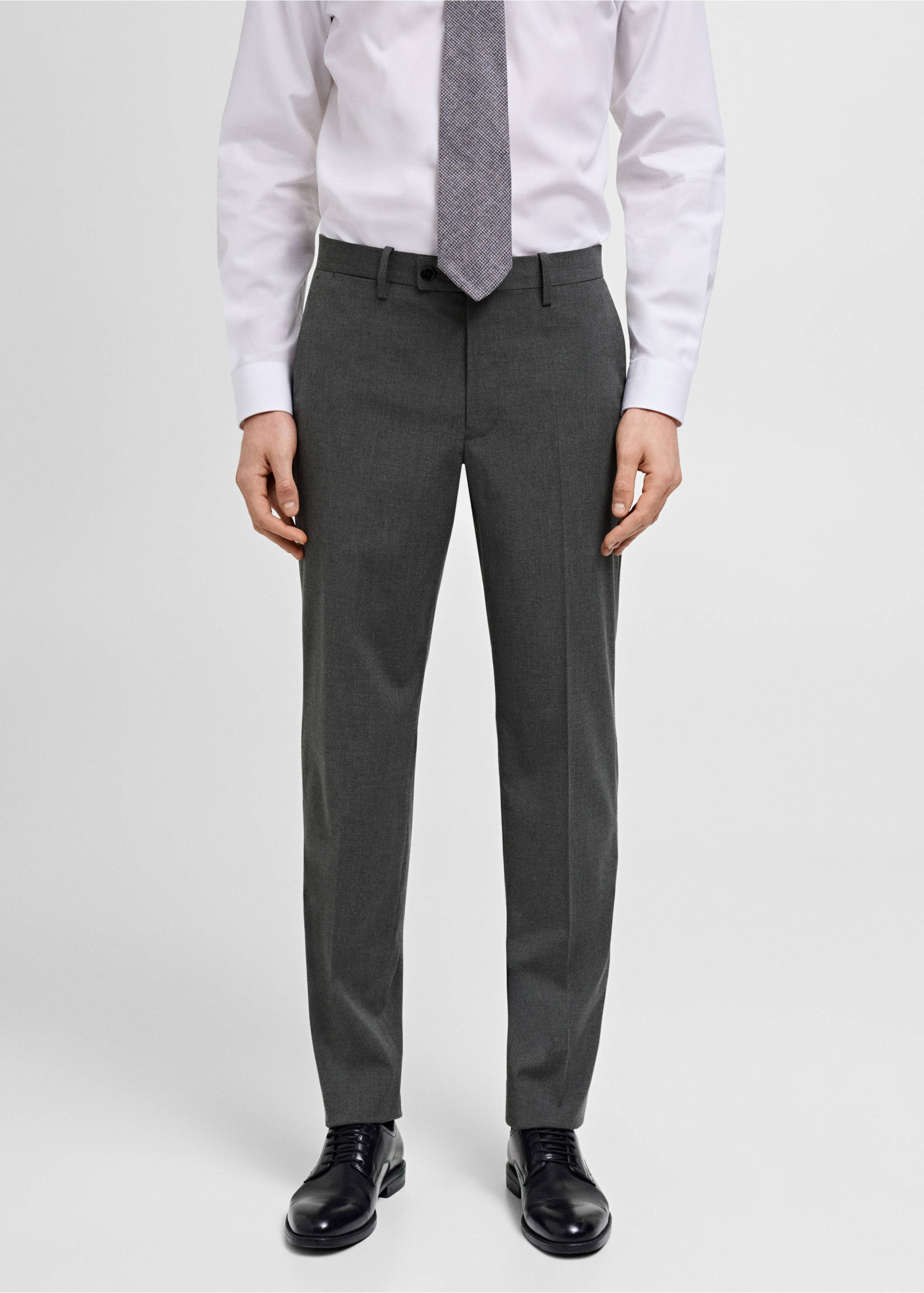 Monako slim fit kumaş pantolon - Orta plan, Gri. Ref: 87020634-00.