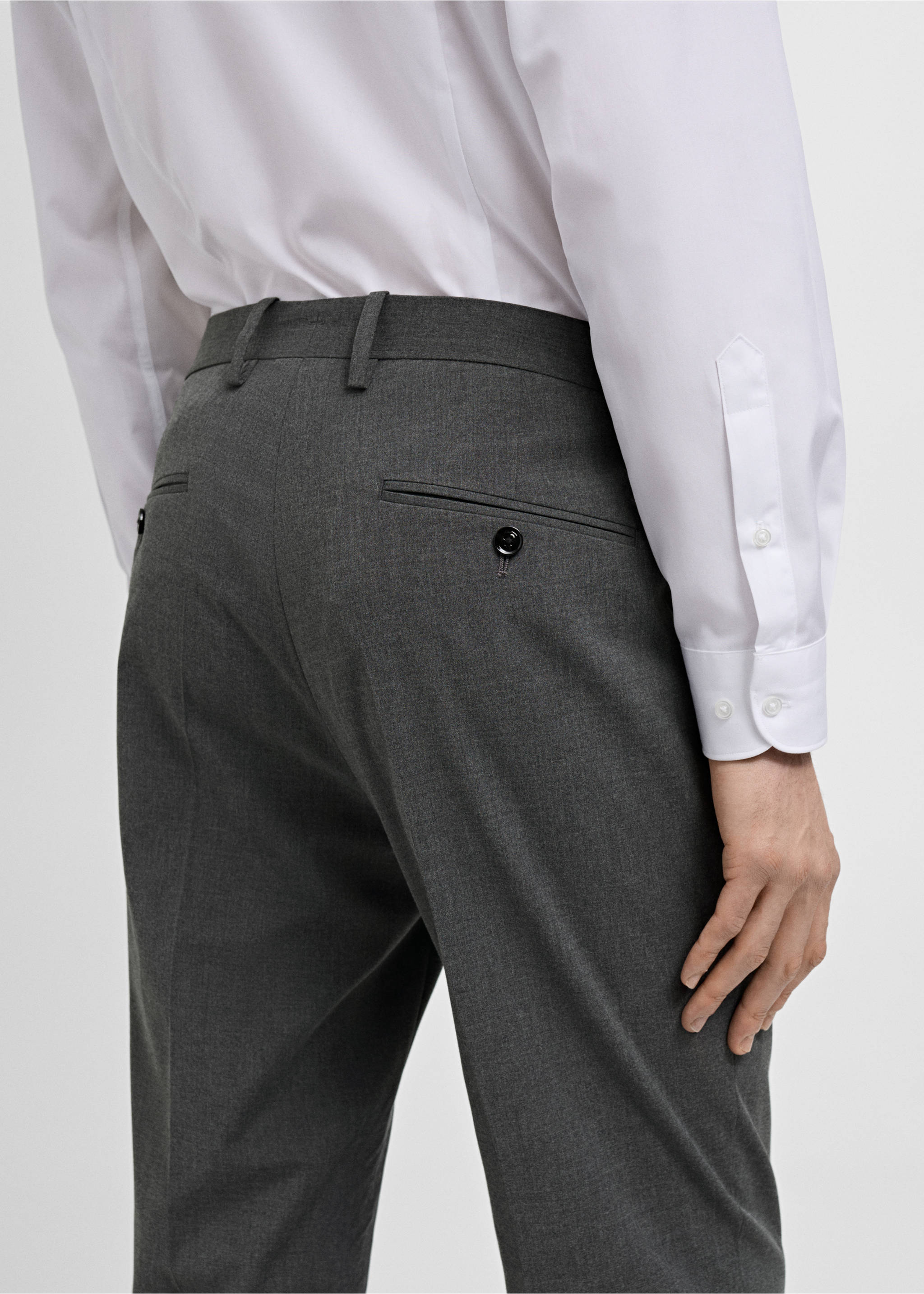Monako slim fit kumaş pantolon - Ürün detayı 2, Gri. Ref: 87020634-00.