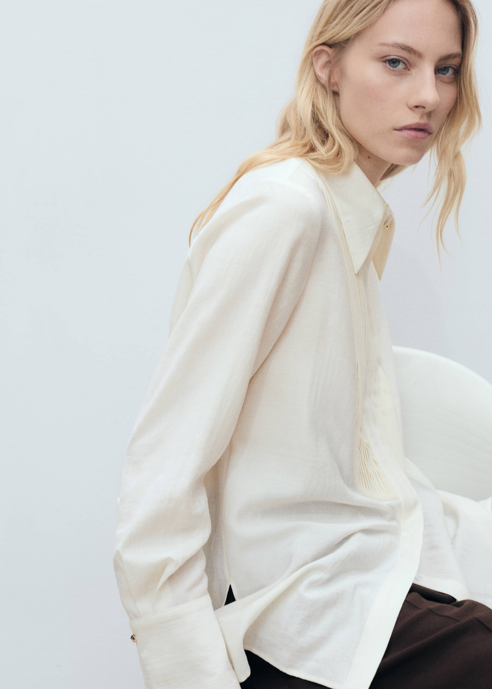 Cămașă fluidă cu porțiune contrastantă - Detaliu al articolului 2