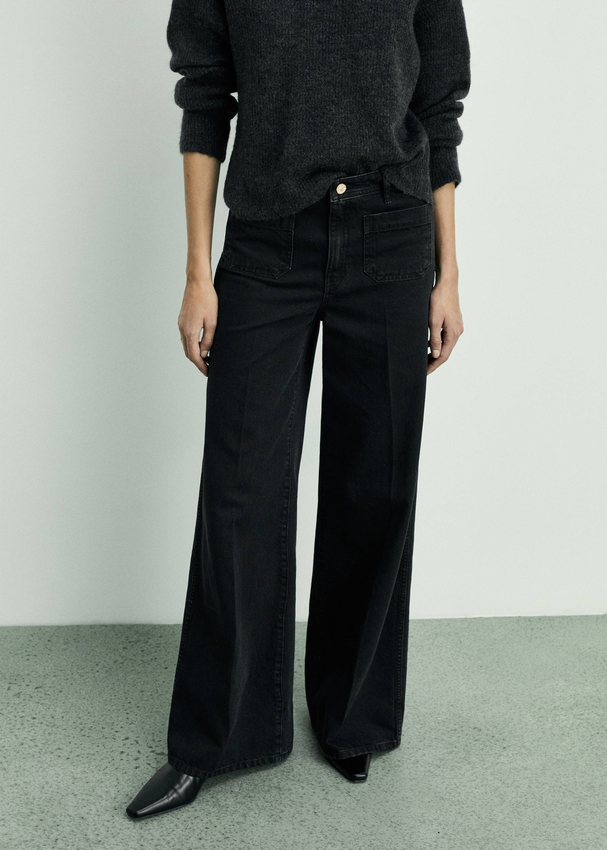 Wide leg jeans with pockets - Medium plane