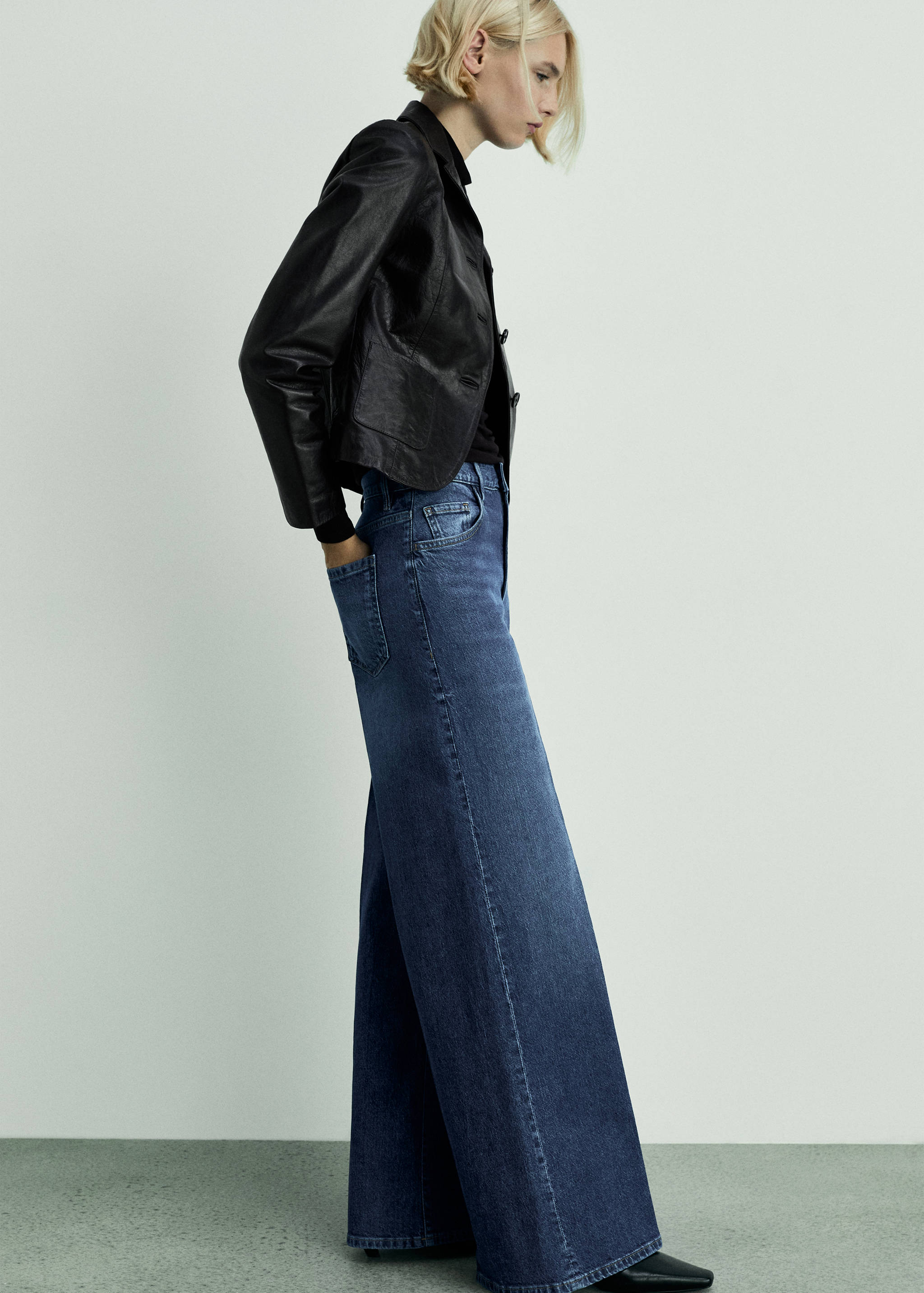 Джинсы с широкими штанинами и высокой посадкой - Деталь изделия 2