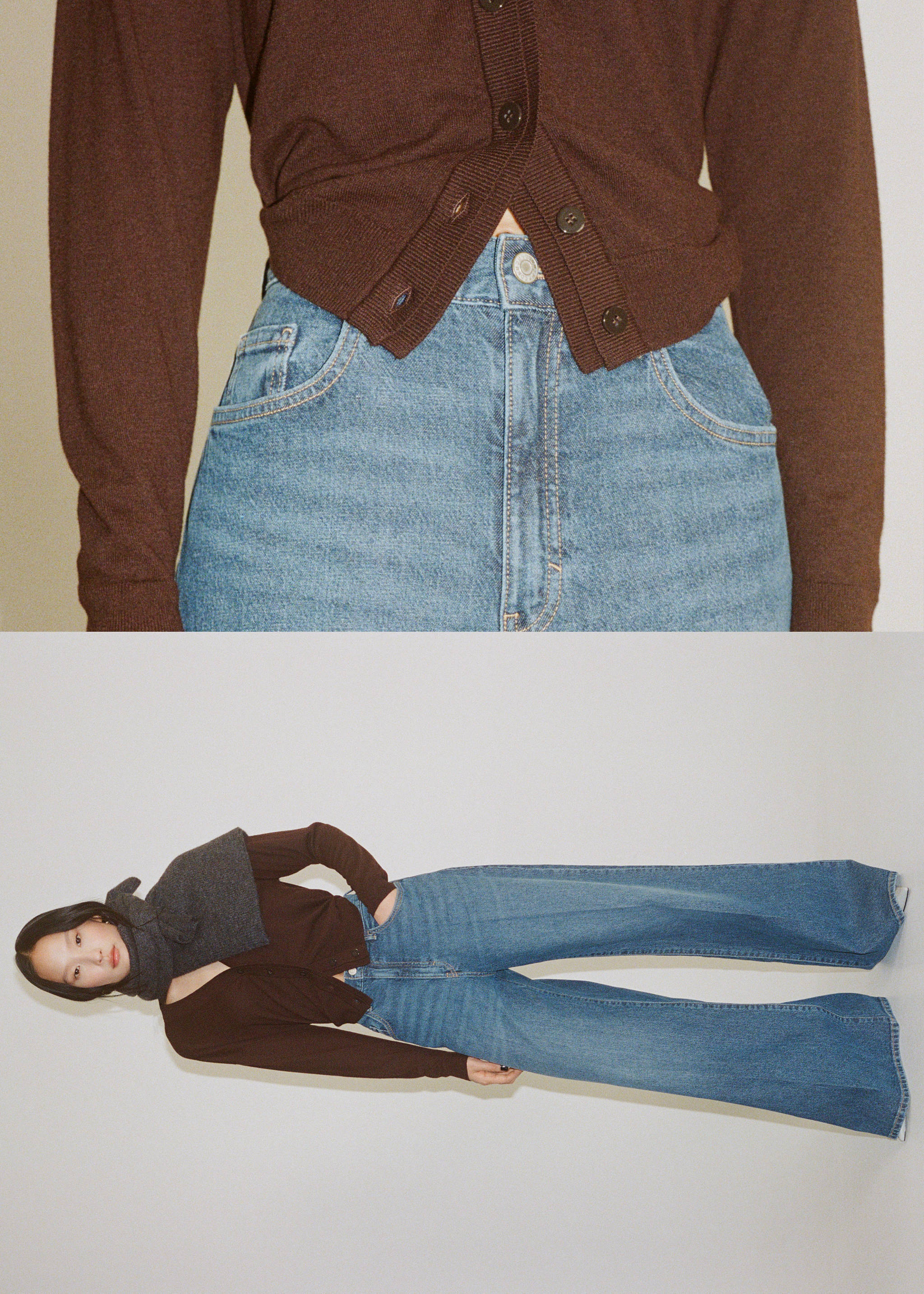 Джинсы с широкими штанинами и высокой посадкой - Деталь изделия 7