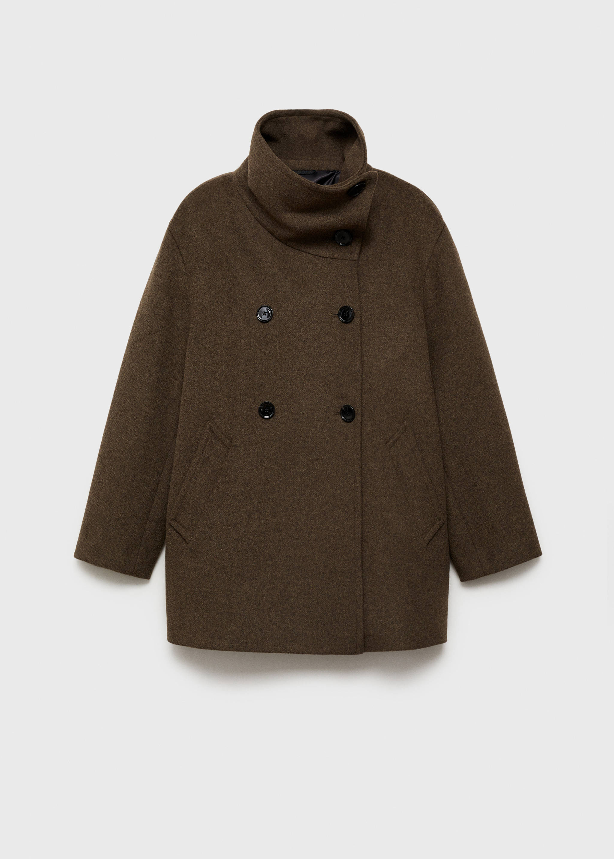 Midi wool coat with wraparound collar - Article without model