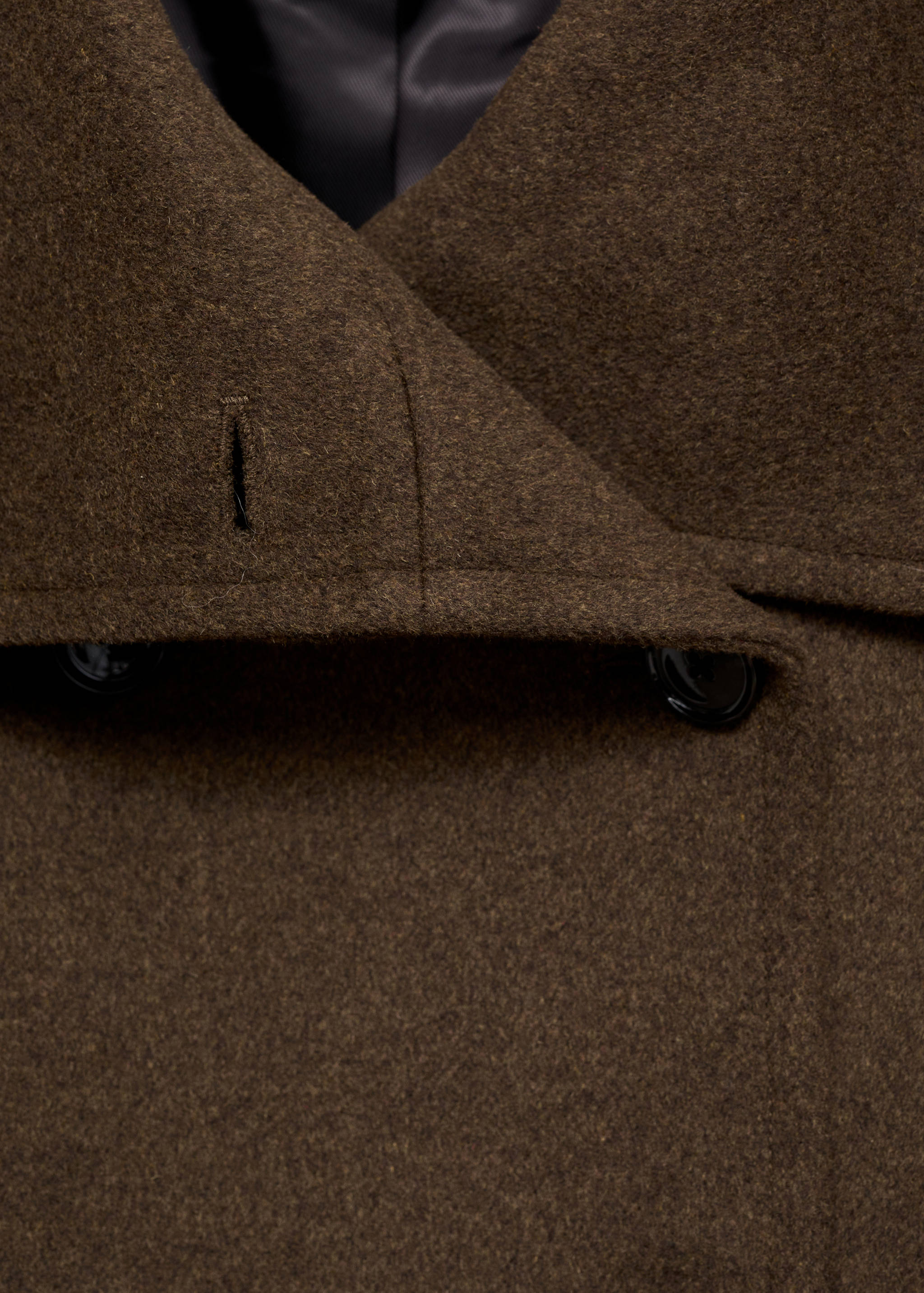 Midi wool coat with wraparound collar - Details of the article 8