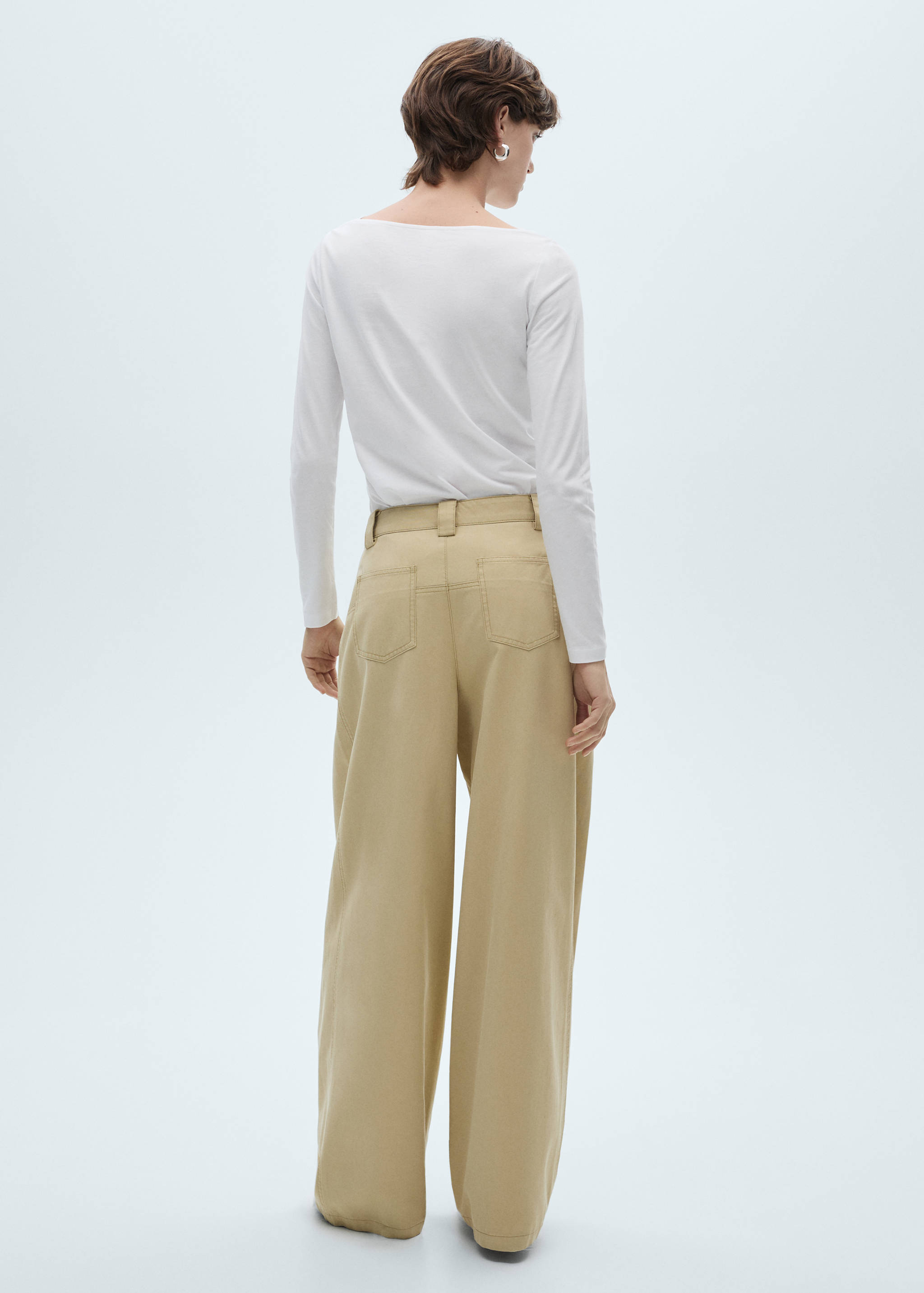 Cotton boat neck t-shirt - Reverse of the article