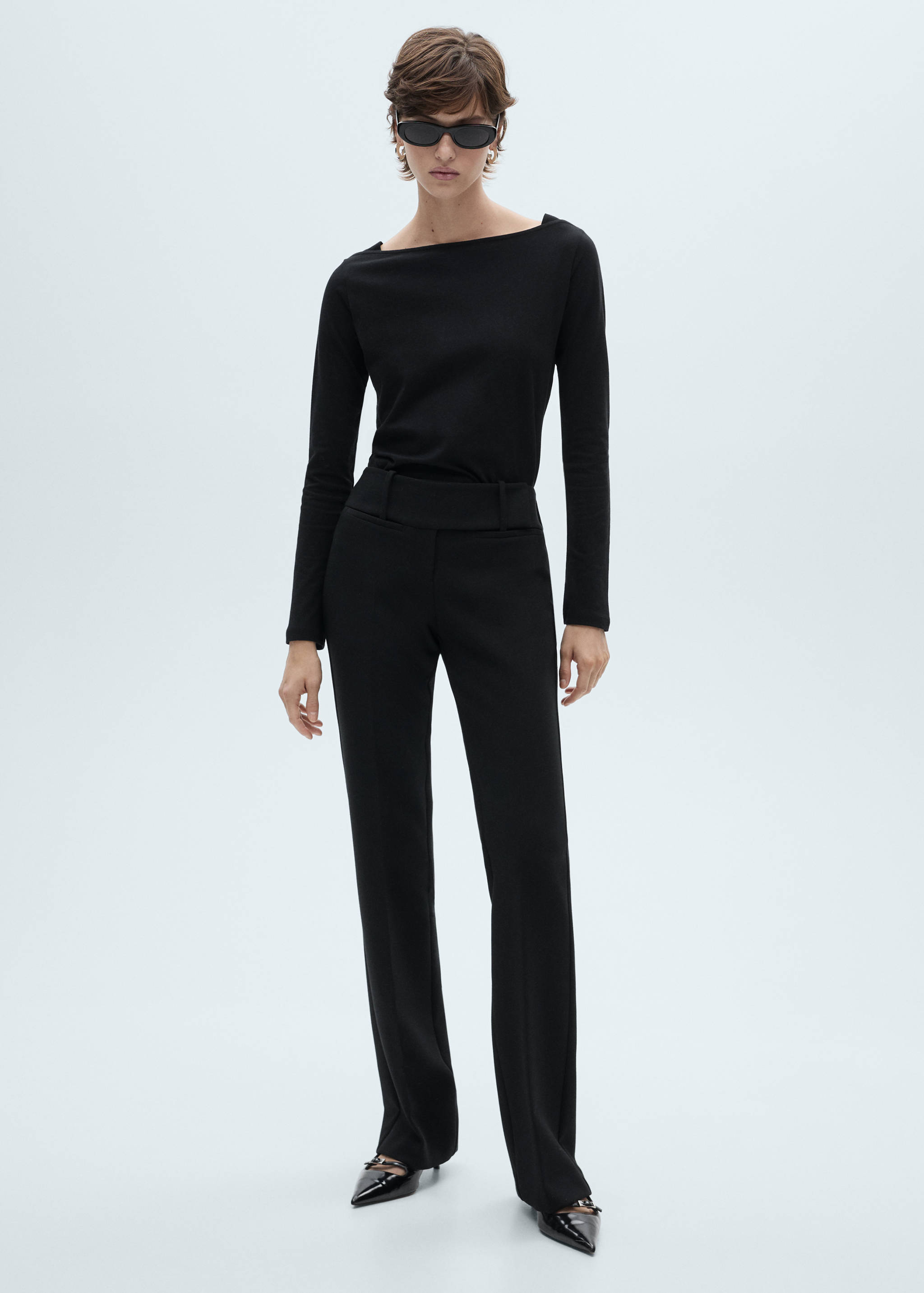 Cotton boat neck t-shirt - General plane