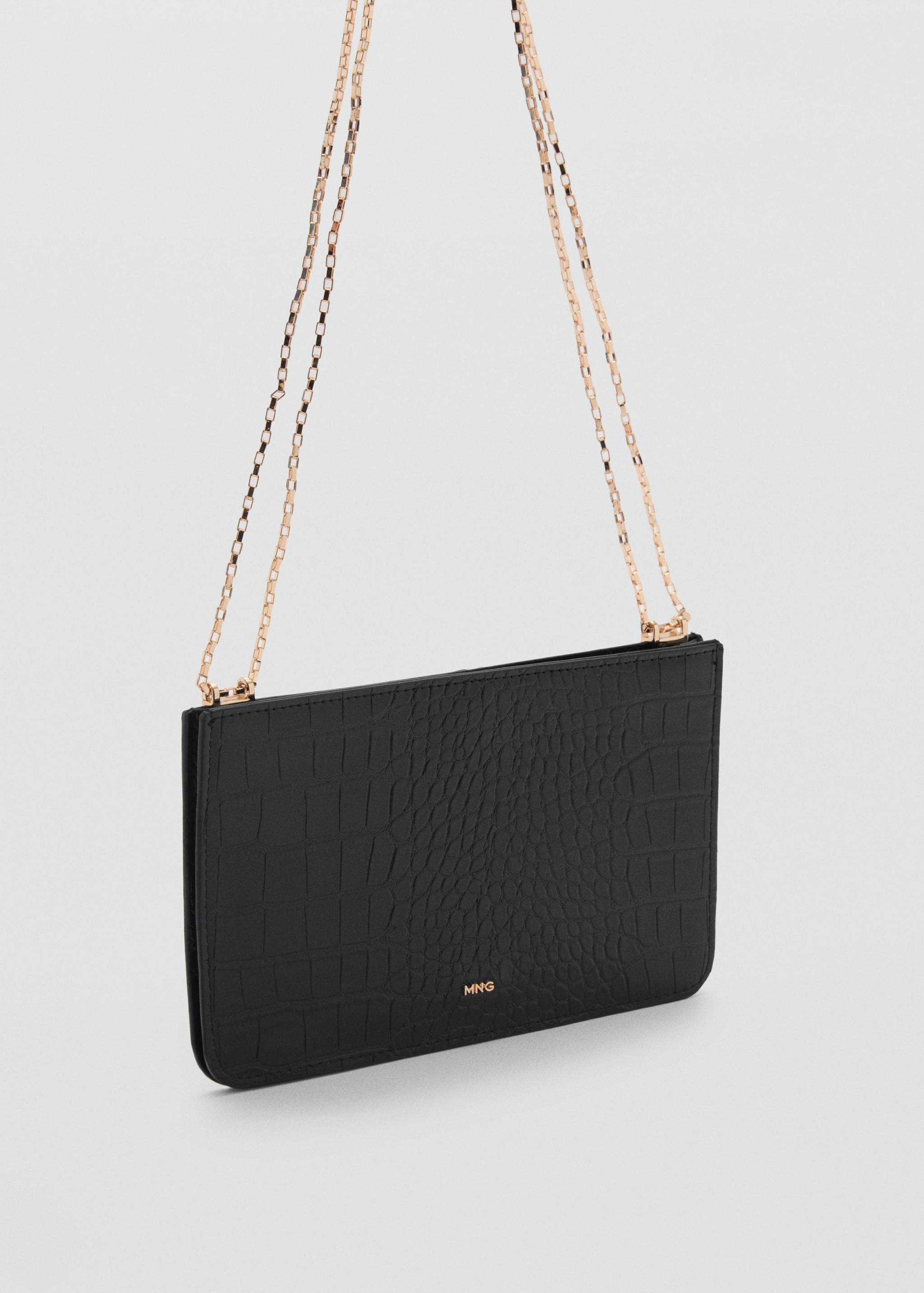 Croc-effect cardholder with chain - Medium plane