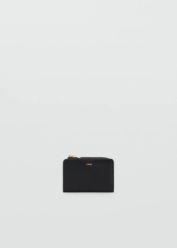 Faux-leather wallet — Black