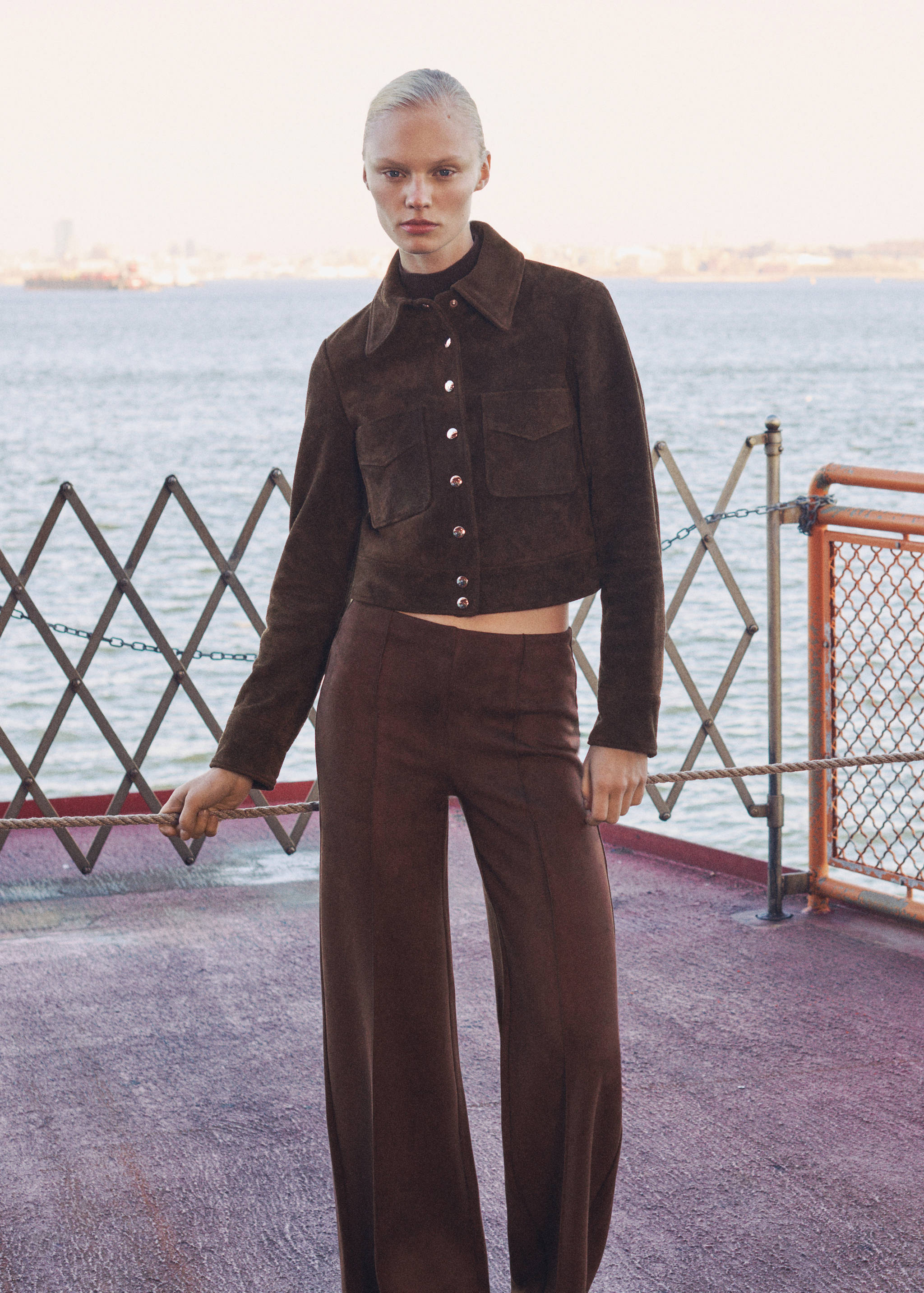 Suede jacket with pockets - General plane