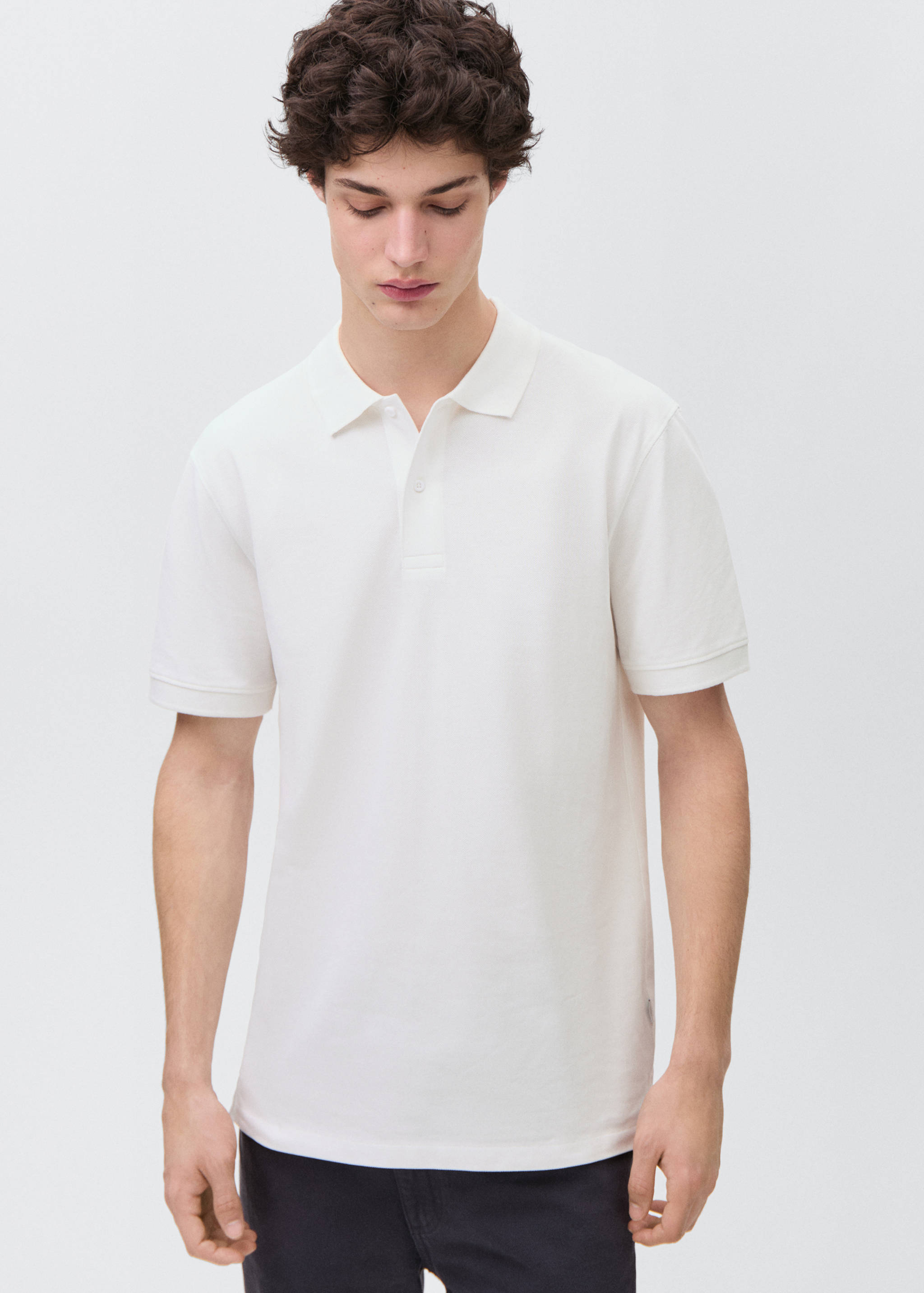 Cotton piqué polo shirt - Medium plane