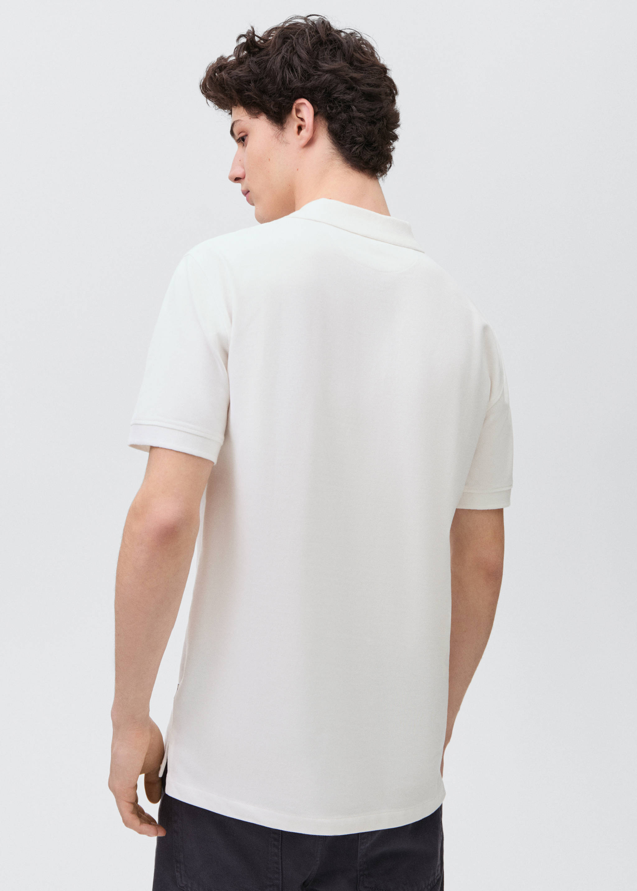 Cotton piqué polo shirt - Reverse of the article