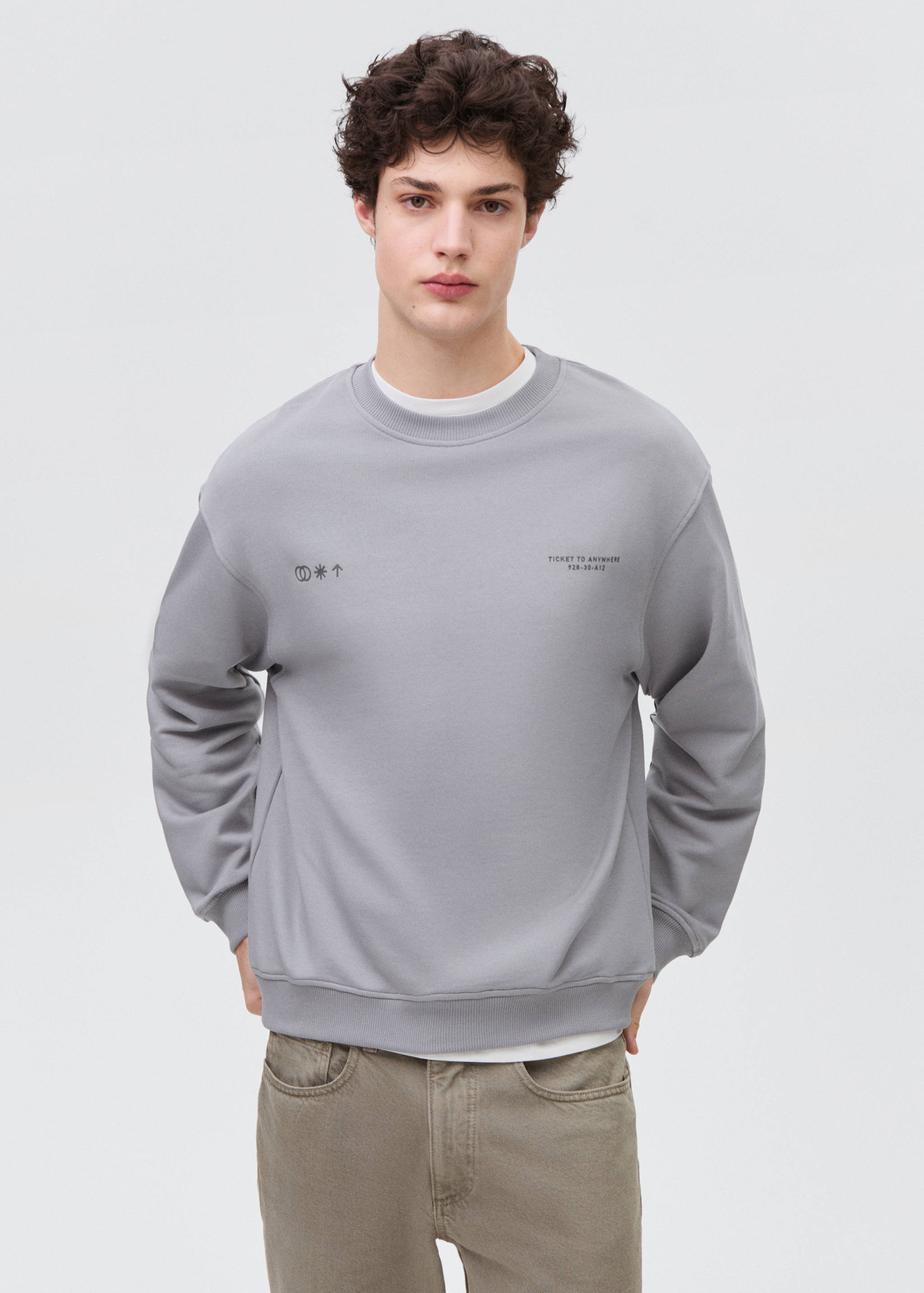 Message cotton sweatshirt - Medium plane