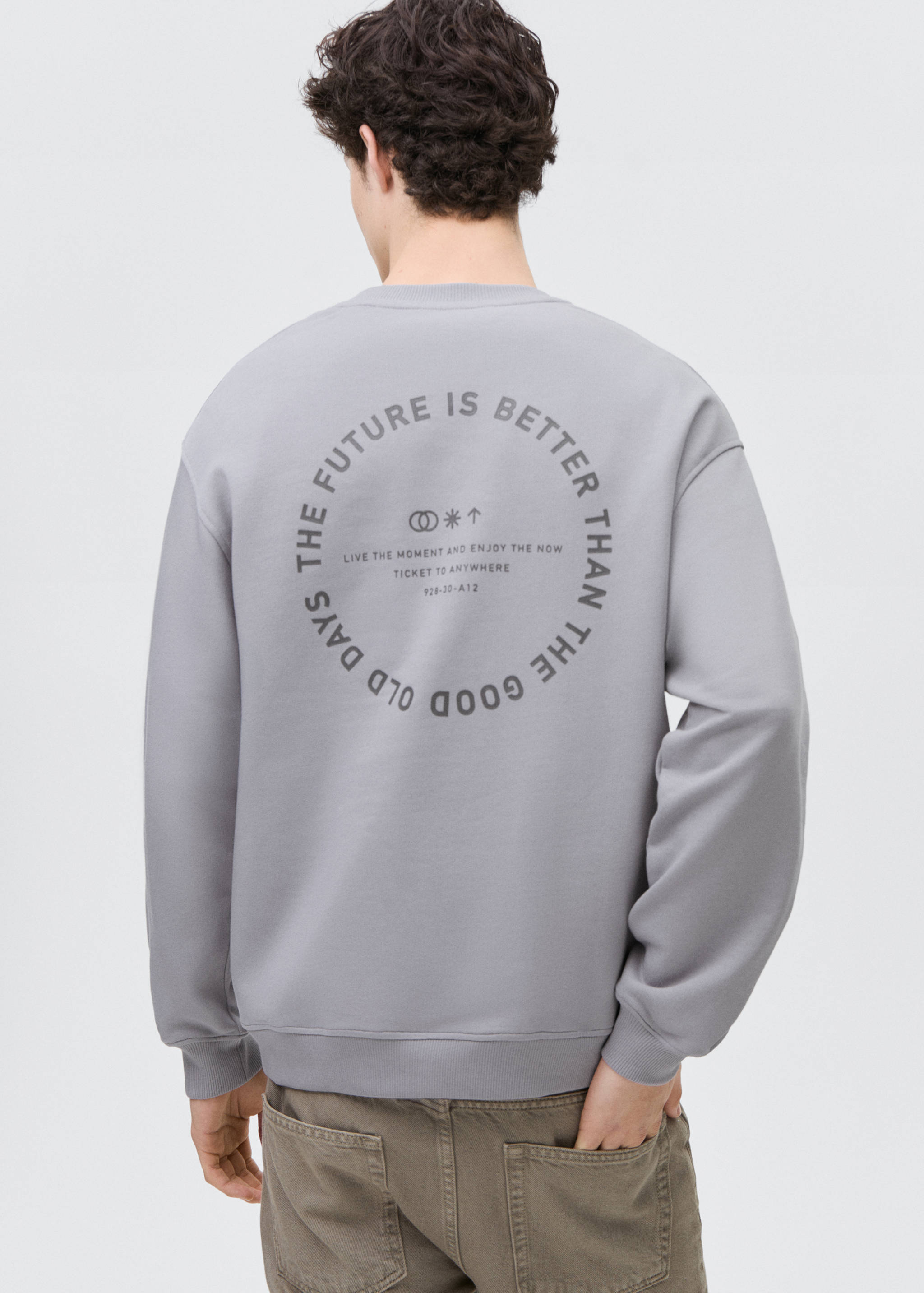 Message cotton sweatshirt - Reverse of the article
