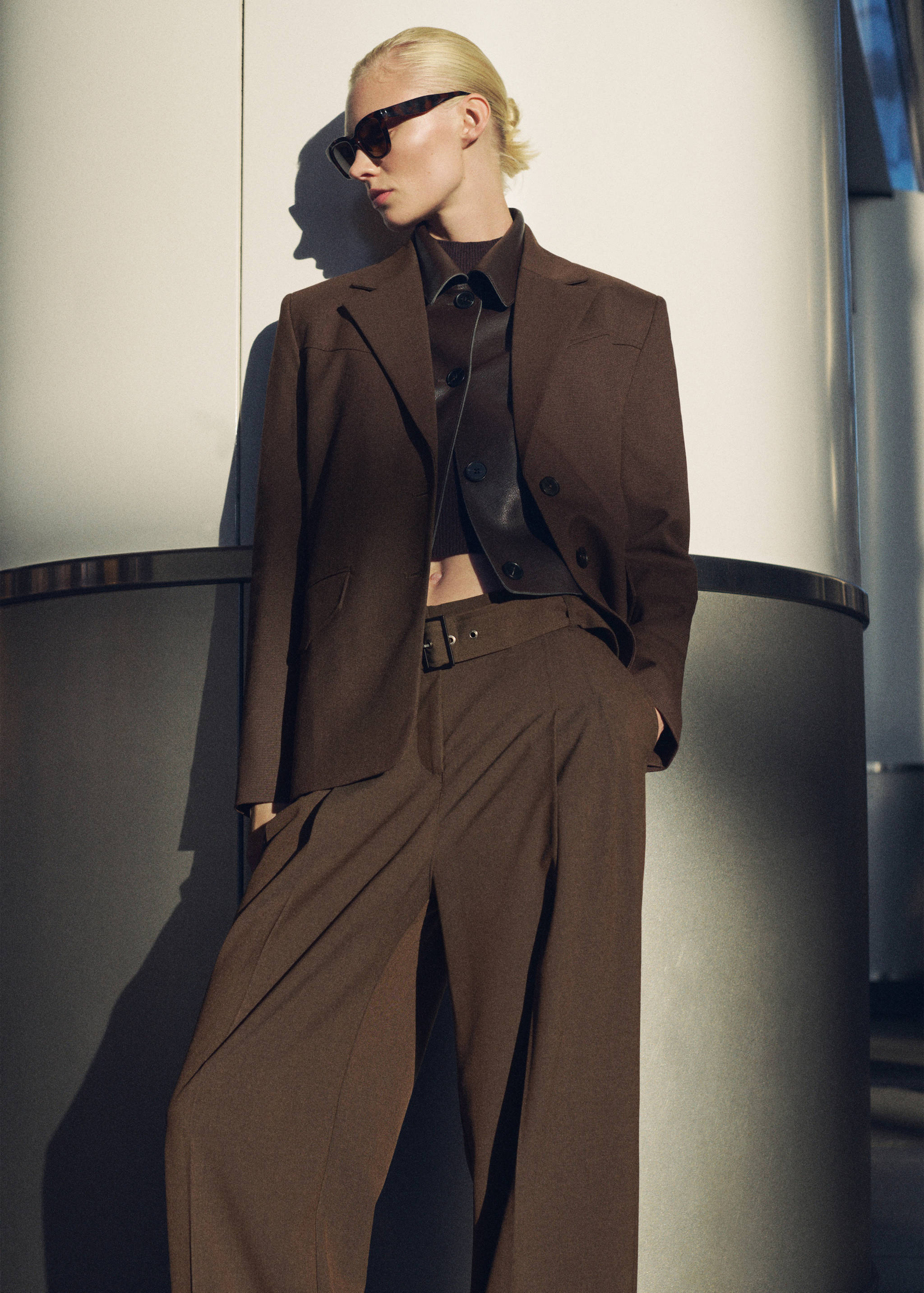 Belt suit trousers - Medium plane