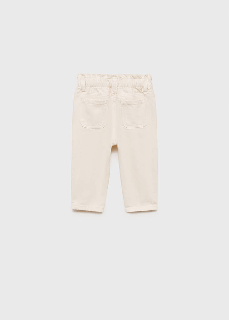 Straight paperbag jeans — Ecru