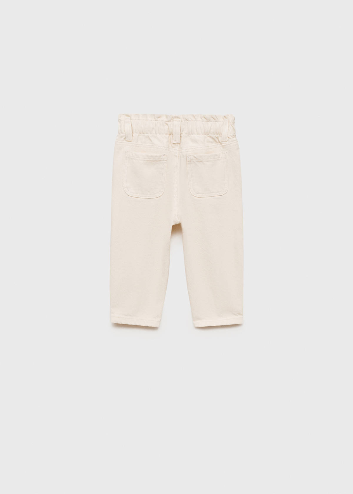 Straight paperbag jeans — Ecru