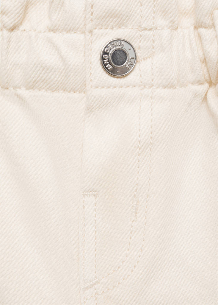 Straight paperbag jeans — Ecru