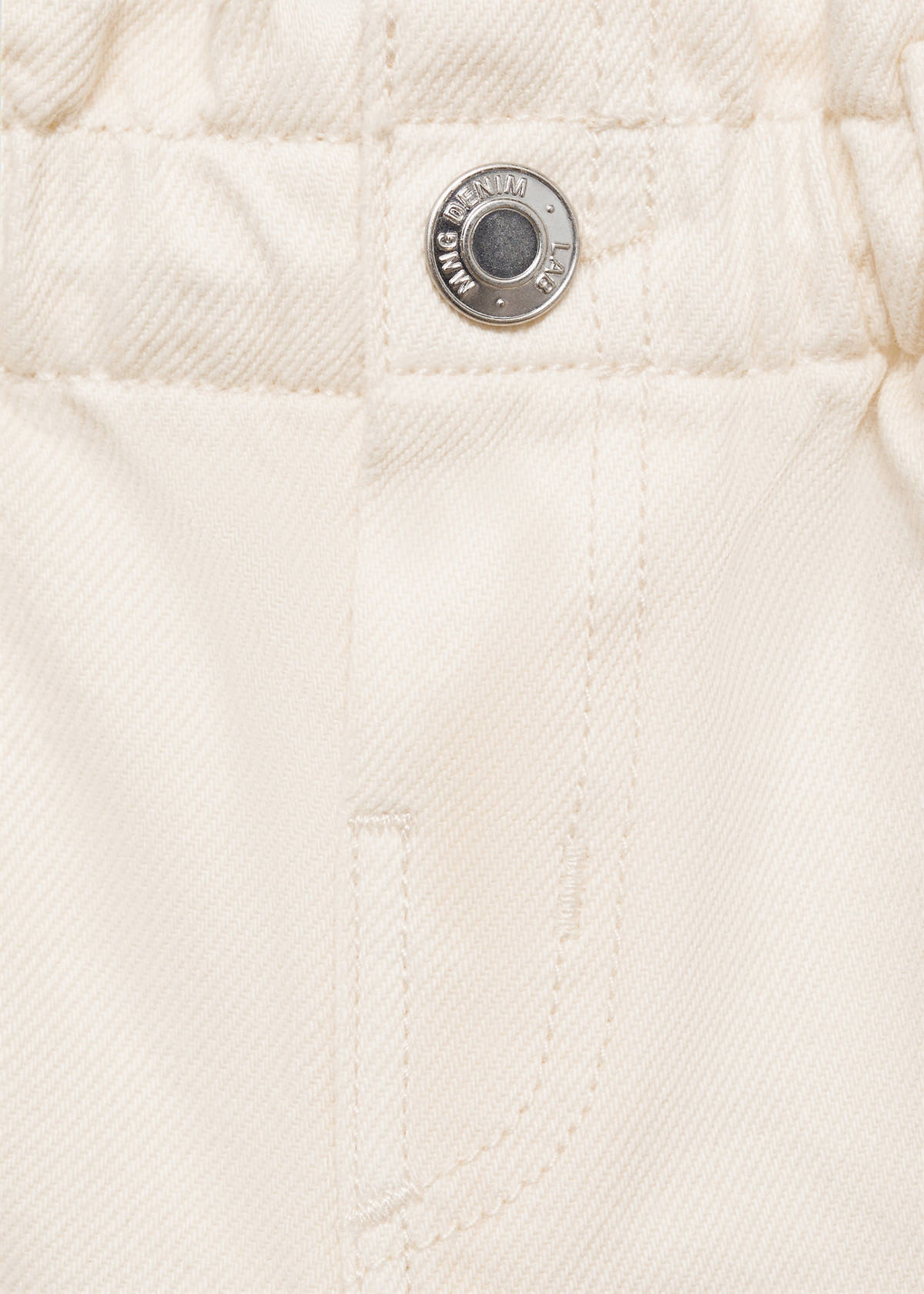 Straight paperbag jeans — Ecru