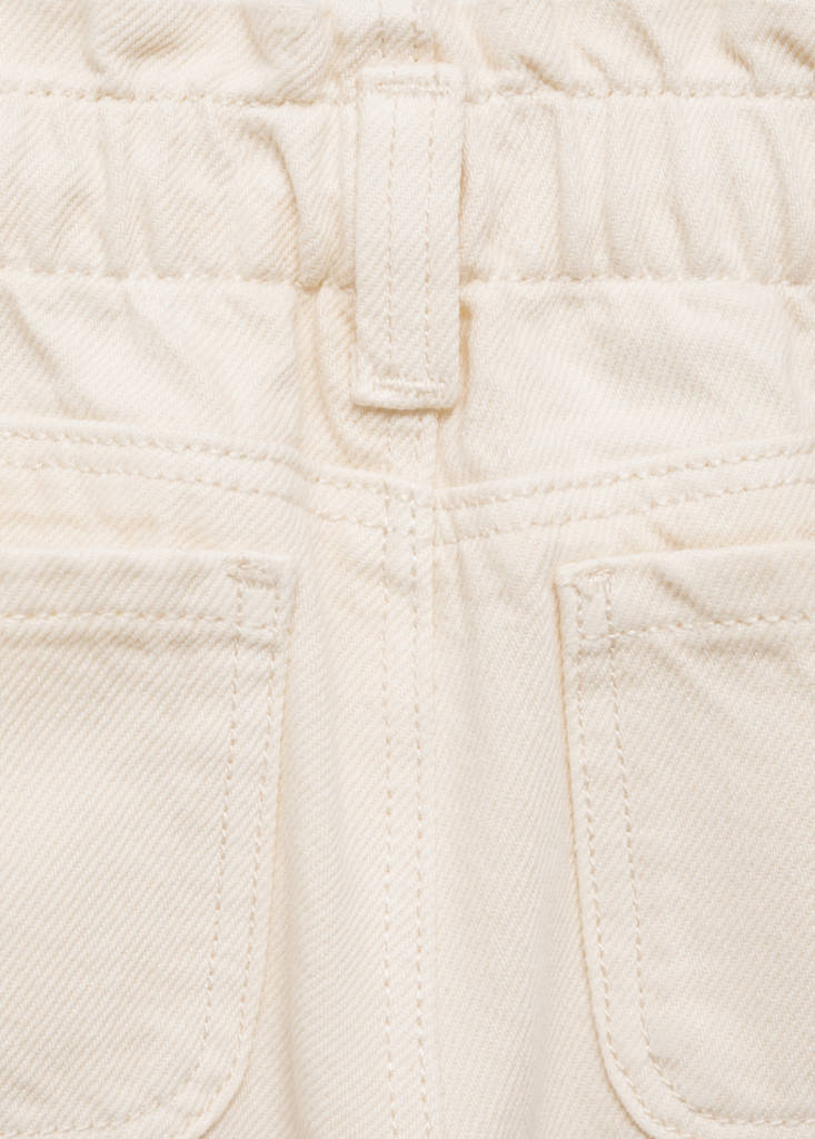 Straight paperbag jeans — Ecru