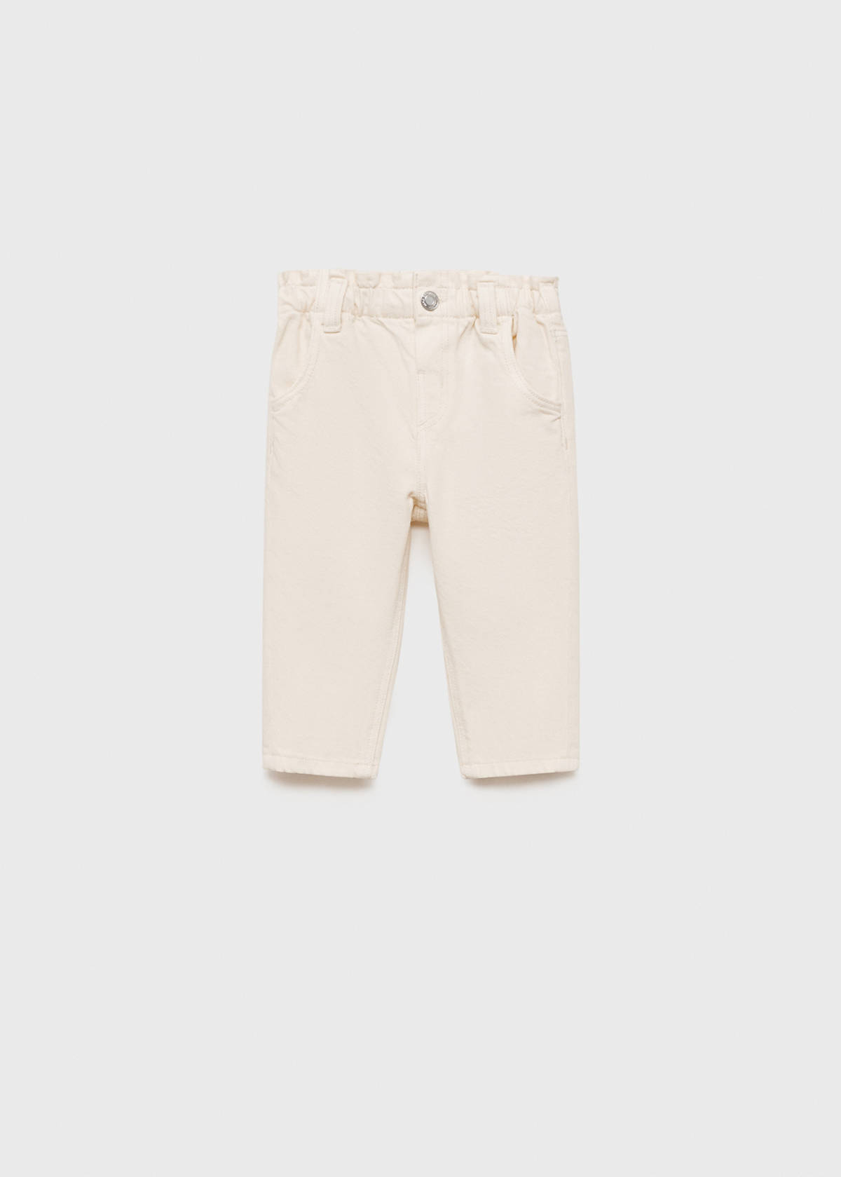 Straight paperbag jeans — Ecru
