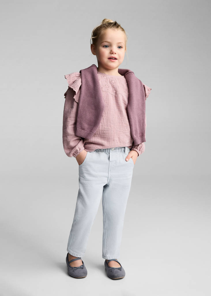 Straight paperbag jeans — Sky Blue
