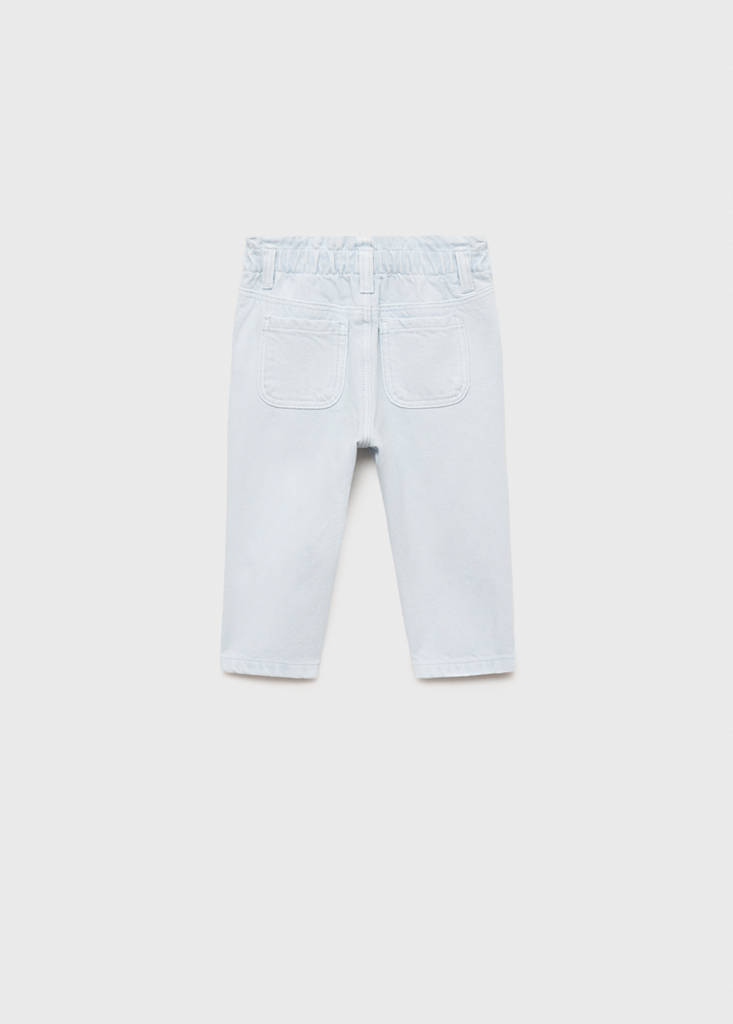 Straight paperbag jeans — Sky Blue