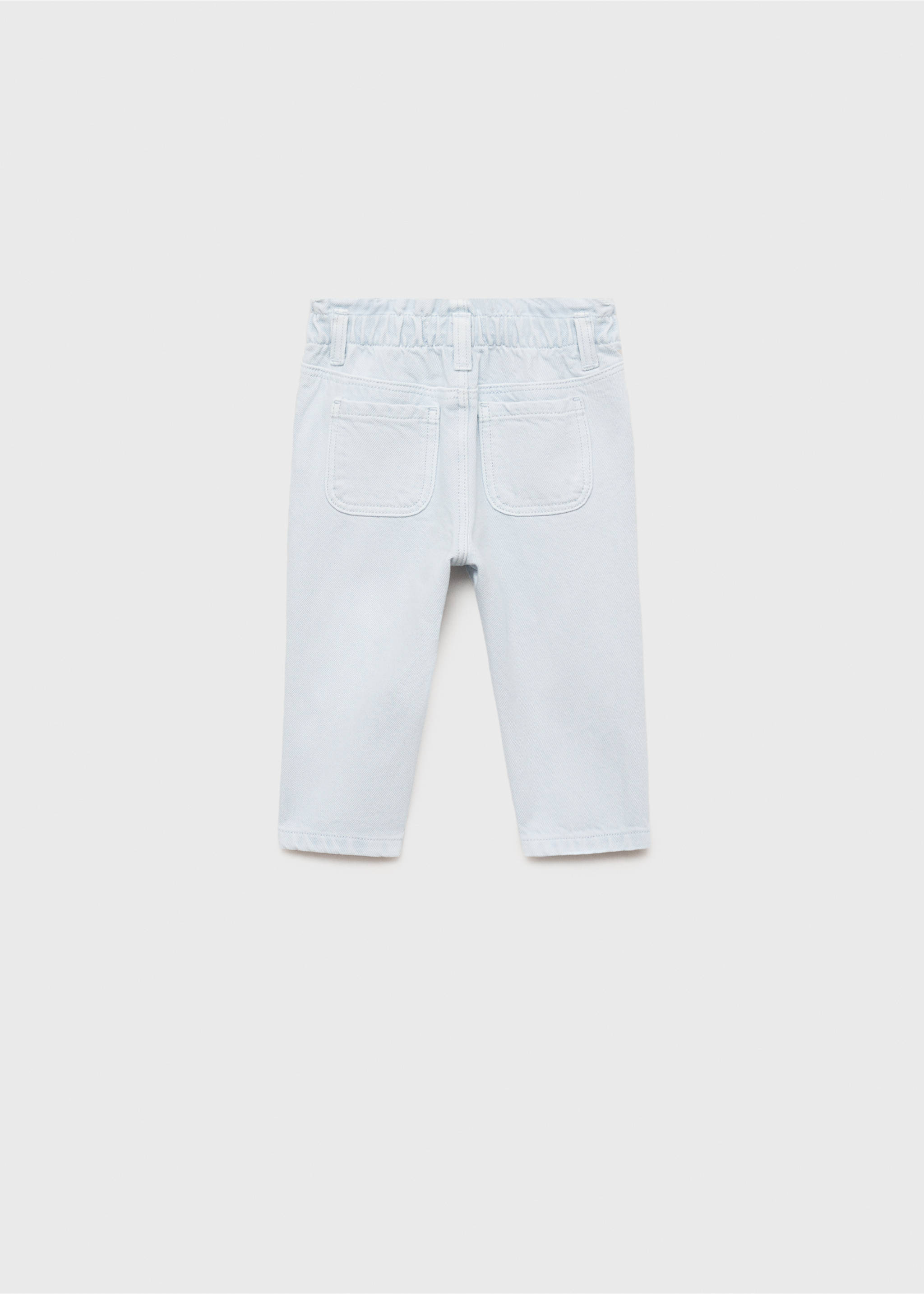 Straight paperbag jeans - Reverse of the article, Sky Blue. Ref: 87021513-00.