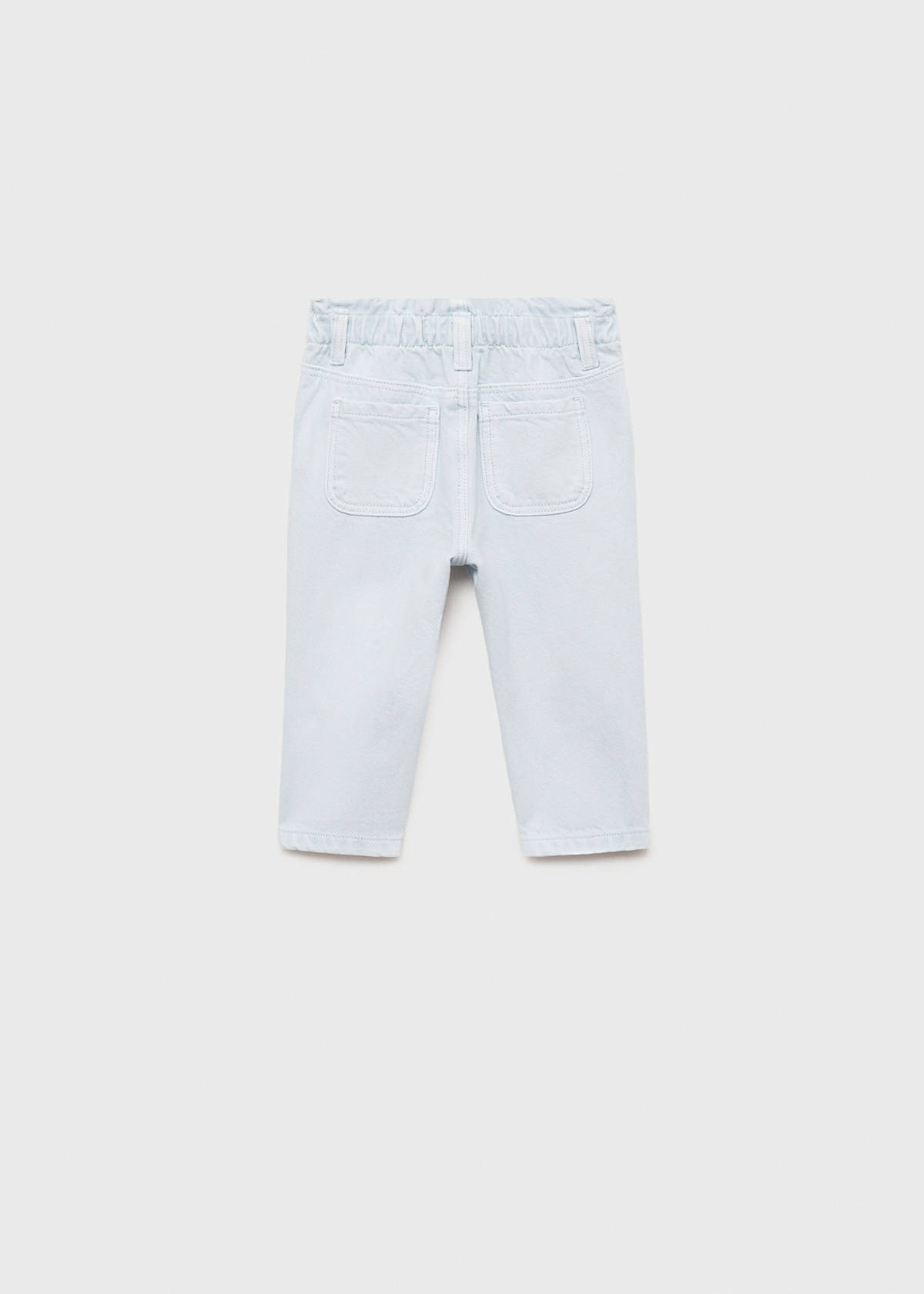 Straight paperbag jeans — Sky Blue