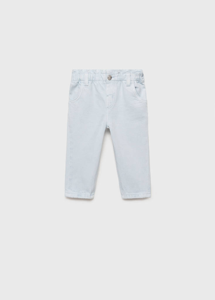 Straight paperbag jeans — Sky Blue