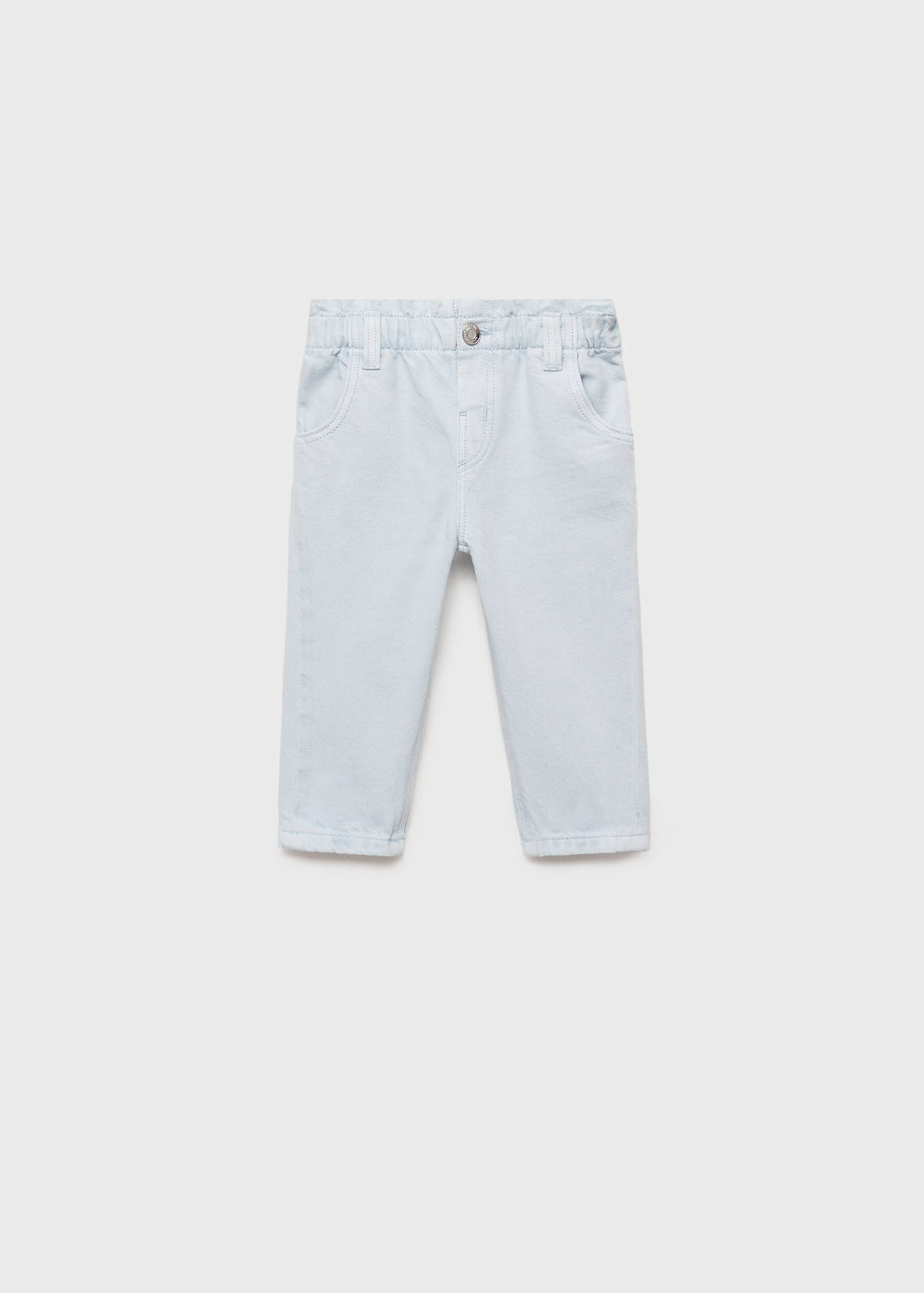 Straight paperbag jeans — Sky Blue