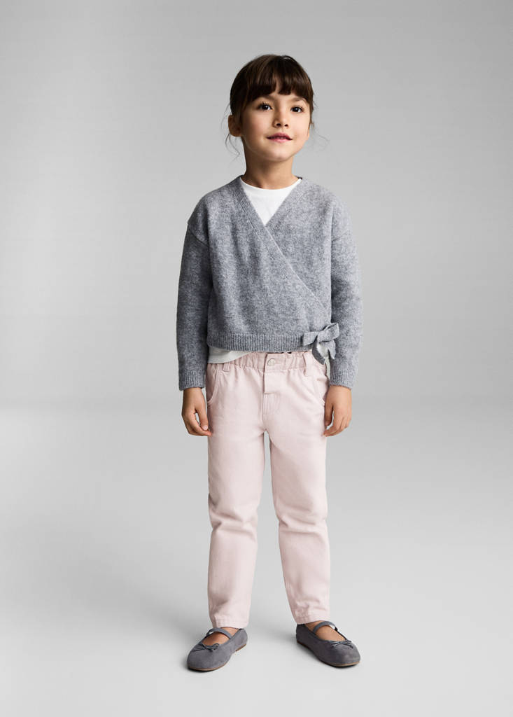 Straight paperbag jeans — Pink