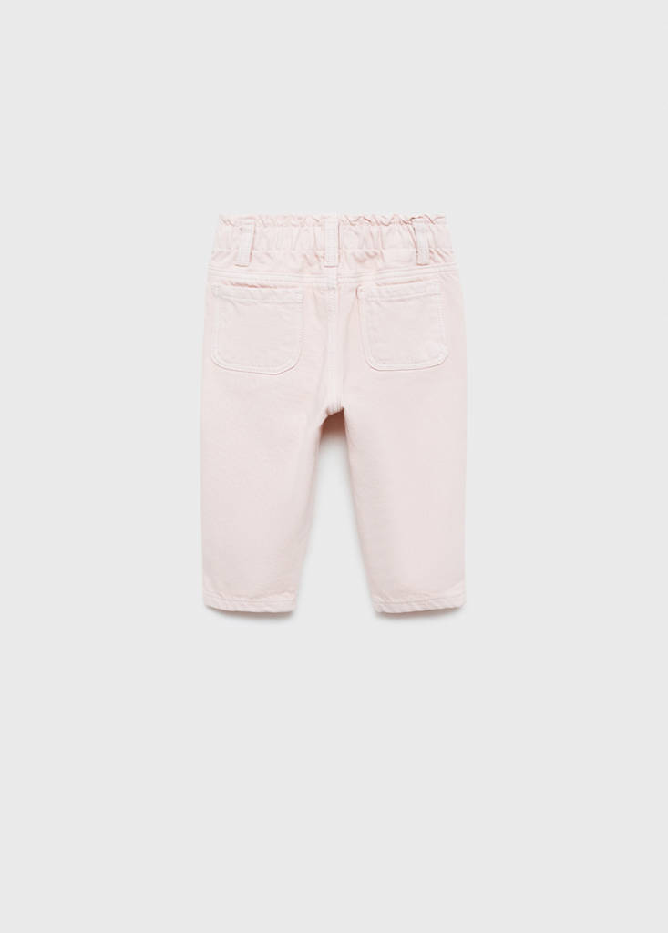 Straight paperbag jeans — Pink