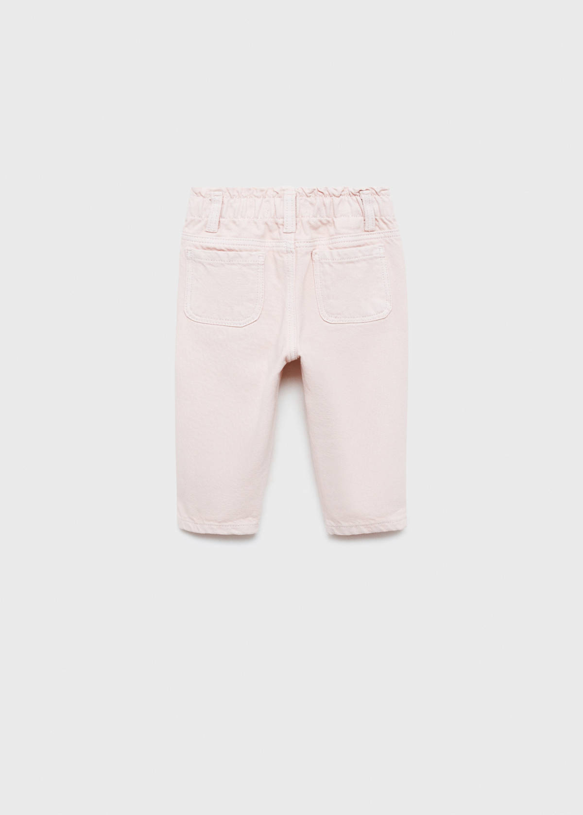 Straight paperbag jeans — Pink